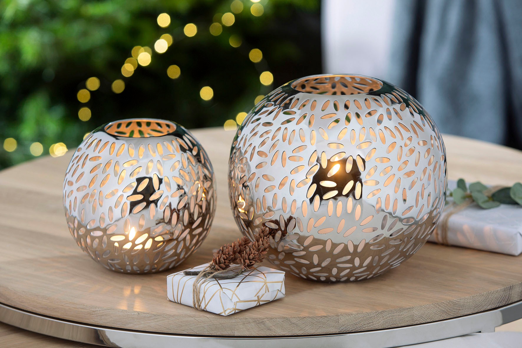 Fink Windlicht »Kerzenhalter DARIA« aus Eisen, mit ellipsenförmigen Cut-Out günstig online kaufen