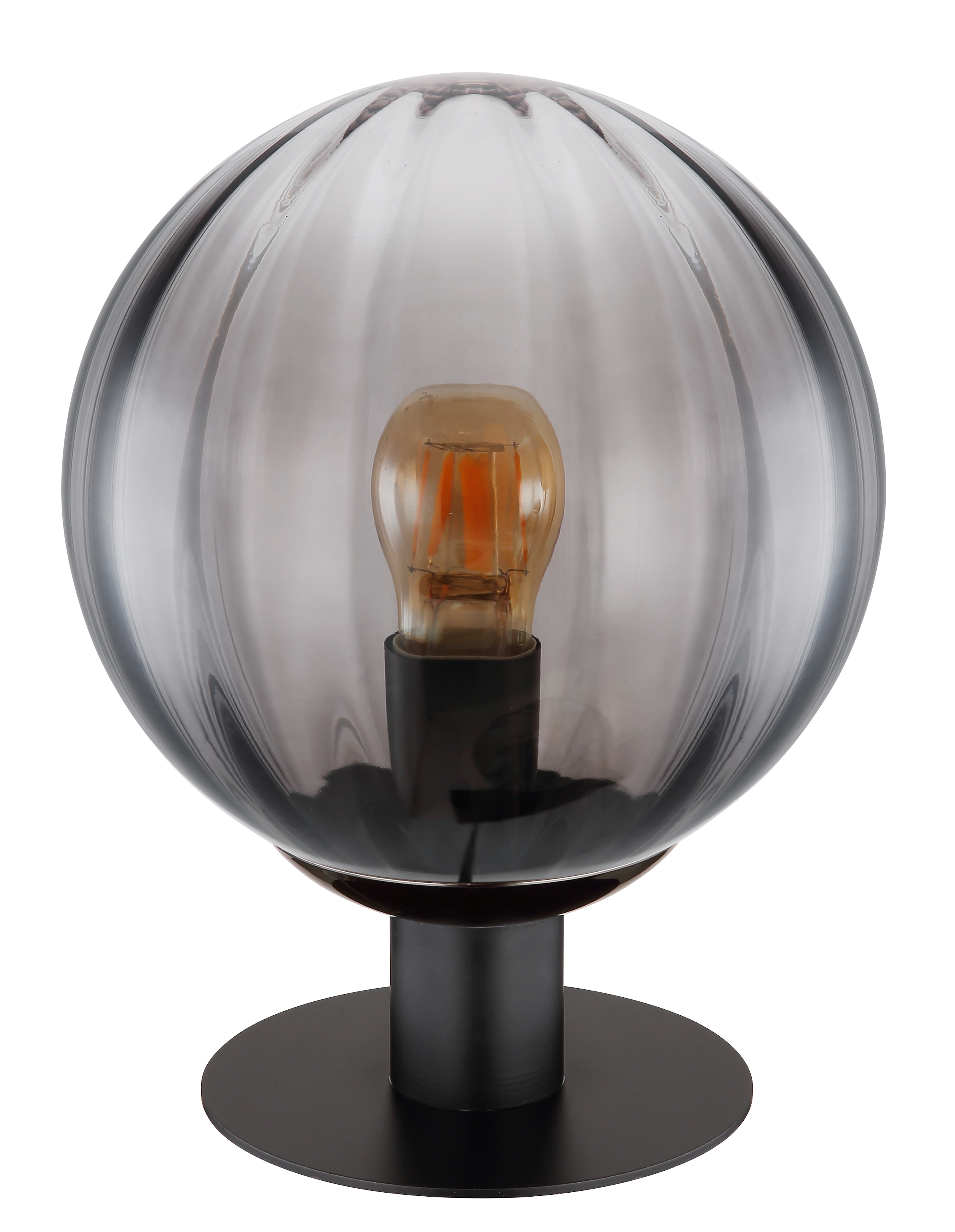 GLOBO LIGHTING Tischleuchte »DALLERTA«, Leuchtmittel E27 | ohne Leuchtmittel, Tischlampe/Glas rauchfarben/Schalter am Kabel/Wohnbereich
