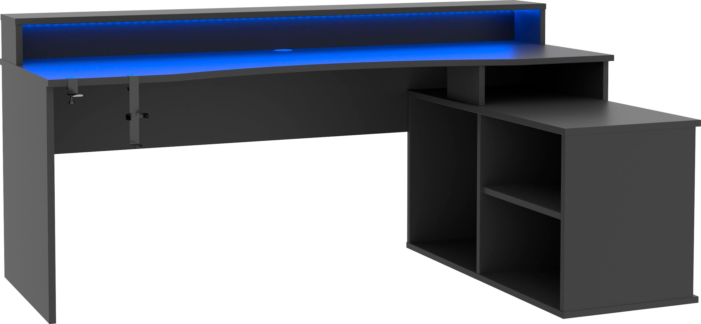 FORTE Gamingtisch »Tezaur«, Eckschreibtisch mit RGB-Beleuchtung, Tower  rechts/links montierbar auf Raten bestellen