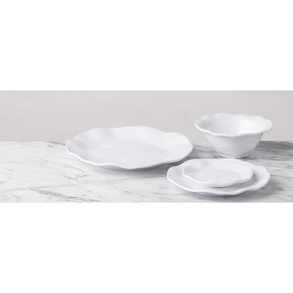 Q Squared NYC Dessertteller »Ruffle Round Collection«, (Set, 4 St.), Ø 20 cm, Melamin