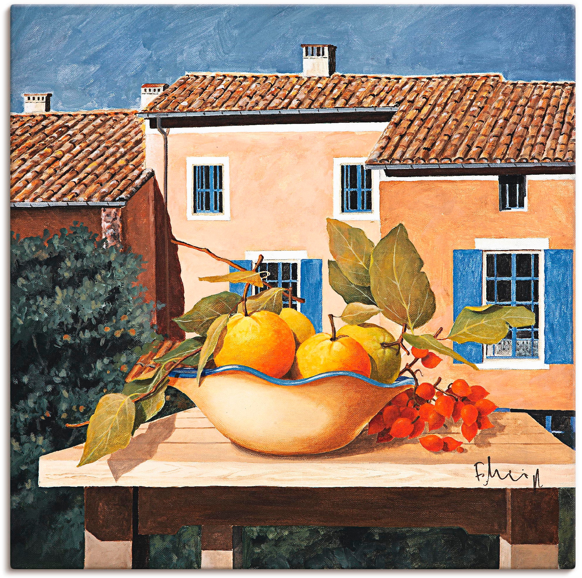 Artland Leinwandbild »Mediterranes Leben«, Arrangements, (1 St.), auf Keilrahmen gespannt