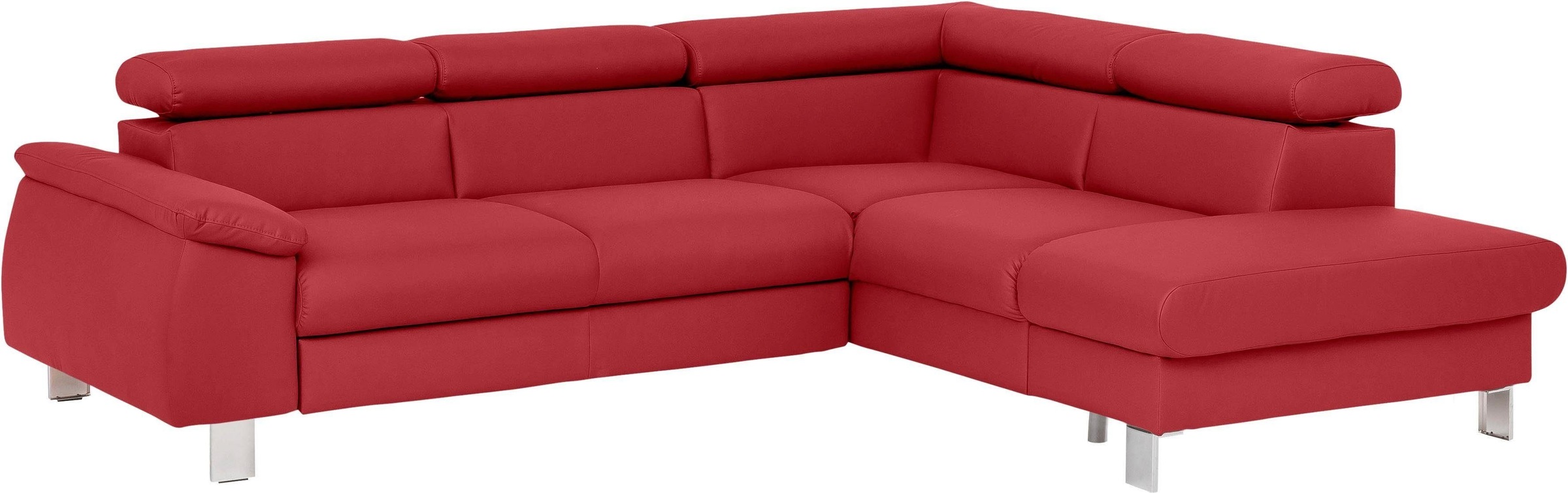 COTTA Polstergarnitur »Komaris L-Form«, (Set), Set bestehend aus: Ecksofa mit Kopfteilverstellung & Hocker