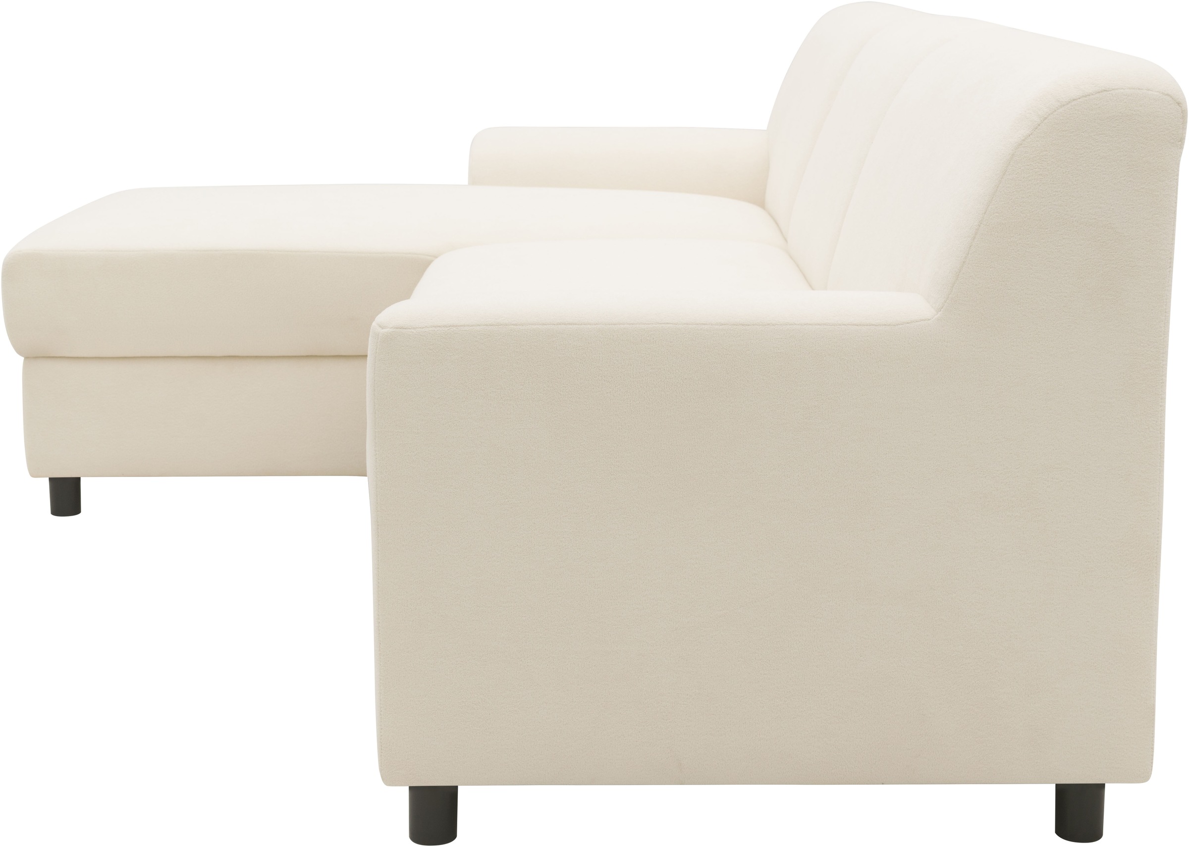 DOMO collection Ecksofa »Turah 2, L-Form, Cord oder Luxus-Microfaser, komfortabler Federkern«, B/T/H: 241/146/79 cm, incl. Zierkissen, wahlweise mit Bettfunktion