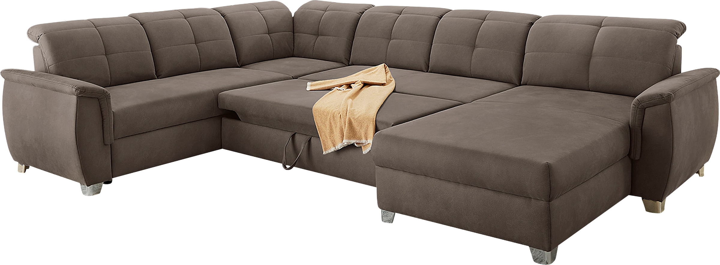 Jockenhöfer Gruppe Wohnlandschaft »Livorno U-Form«, mit 7 individuell verstellbaren Kopfteilen, Bett- und Relaxfunktion