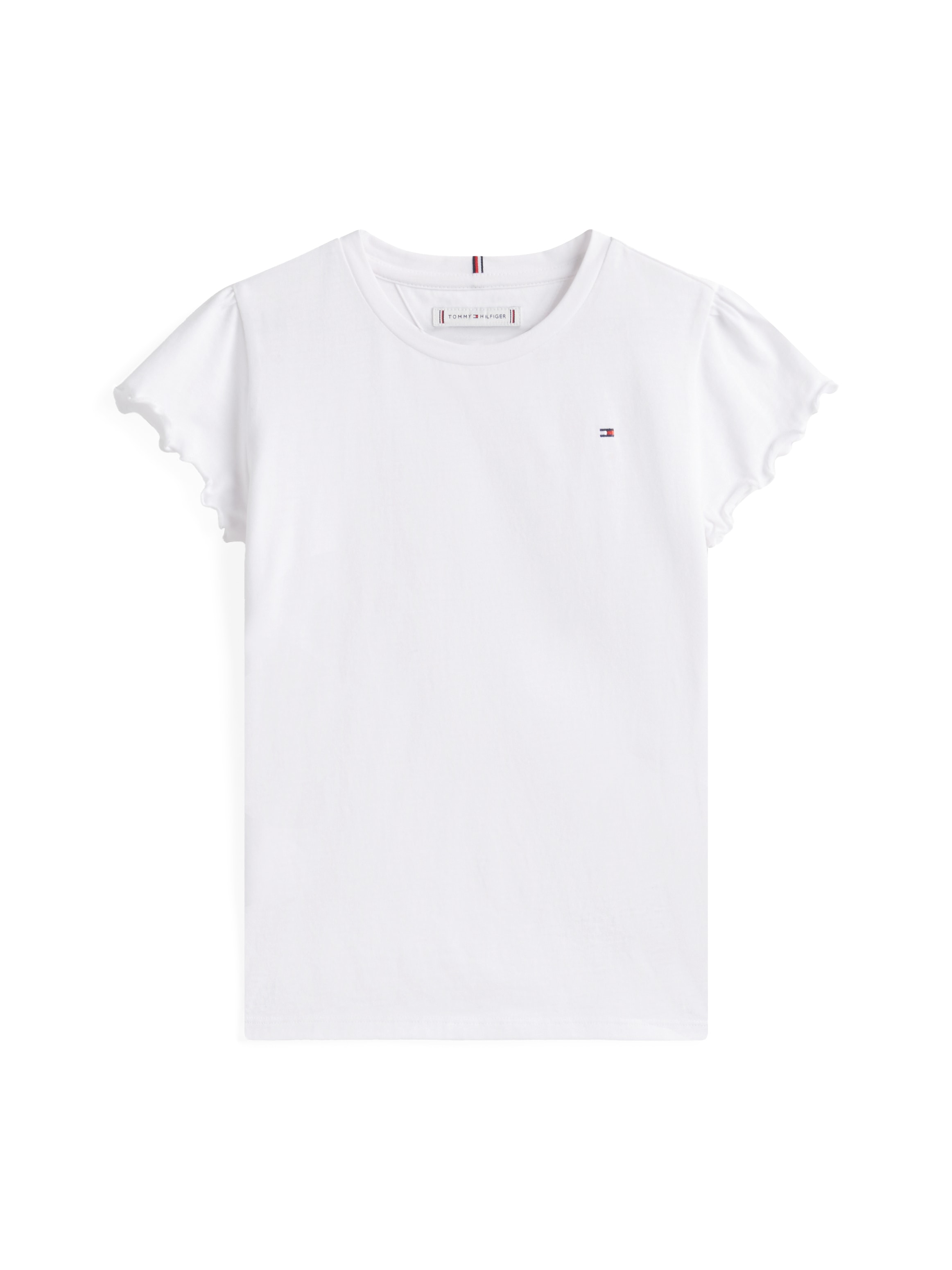 Tommy Hilfiger T-Shirt »ESSENTIAL RUFFLE SLEEVE TOP«, mit gewelltem Ärmelabschluss