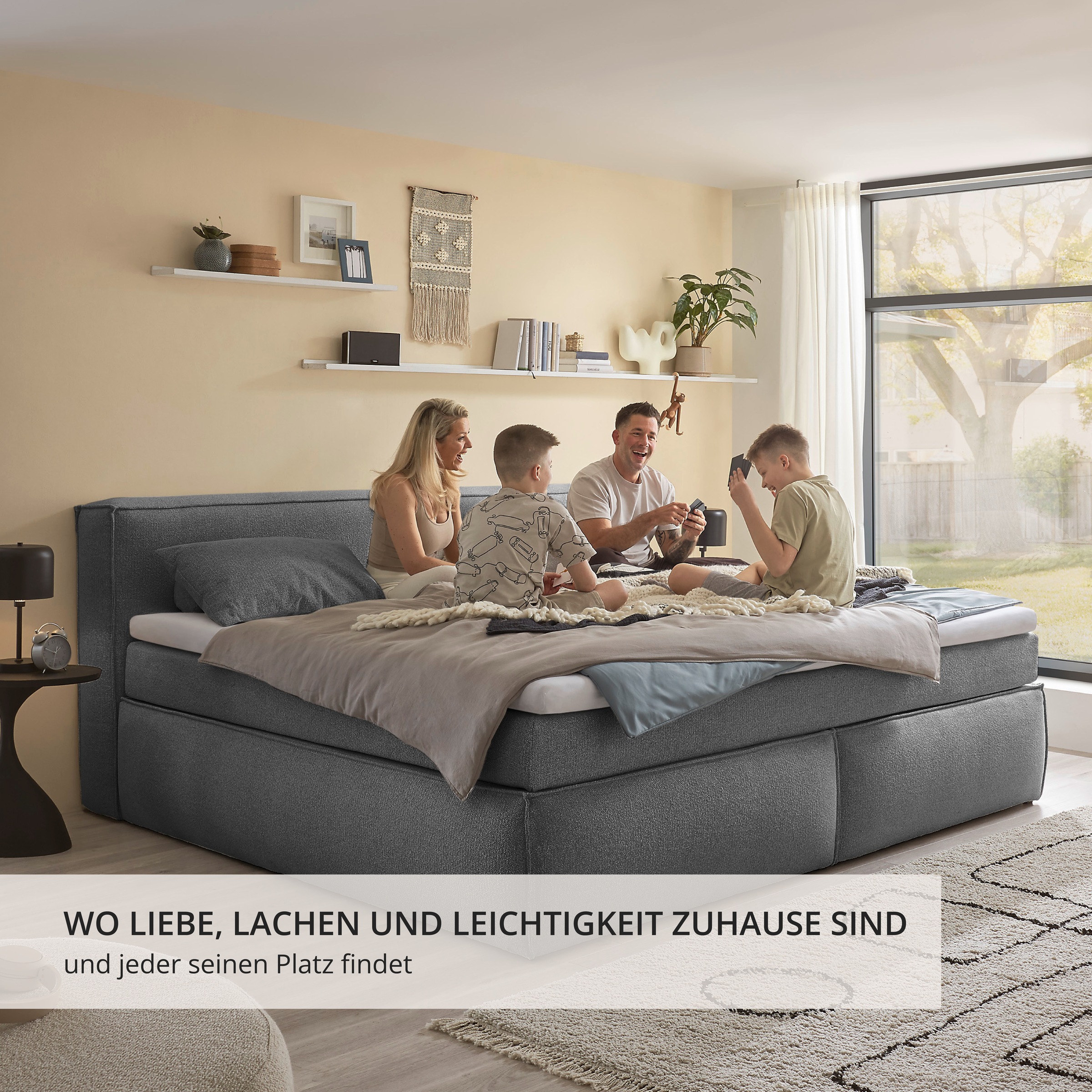 ED EXCITING DESIGN Boxspringbett »Sandon, Familienbett erhältlich in der Größe 240x200cm« in verschiedenen Farben erhältlich