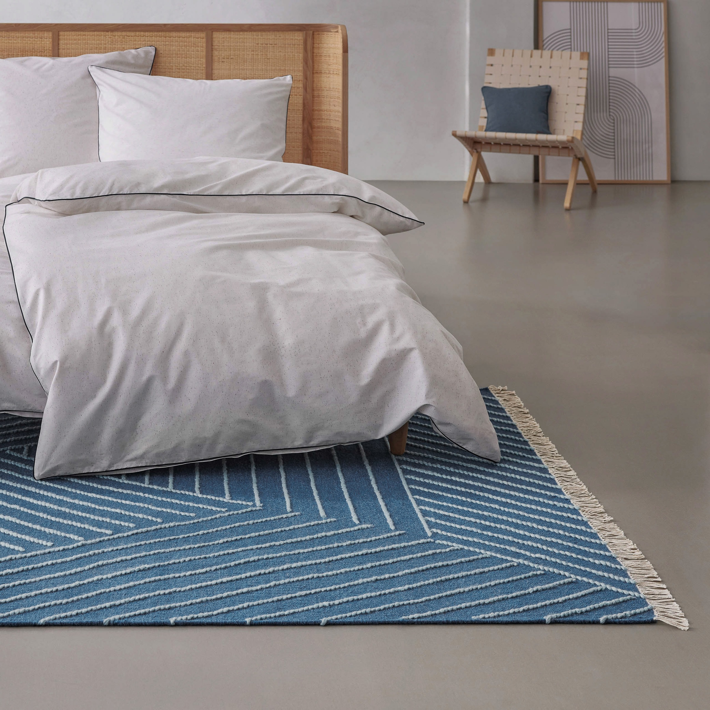 Wecon home Teppich »Ocean Lines«, rechteckig, 11 mm Höhe, handgewebt, robust, strapazierfähig, skandinavisch, Naturfaser