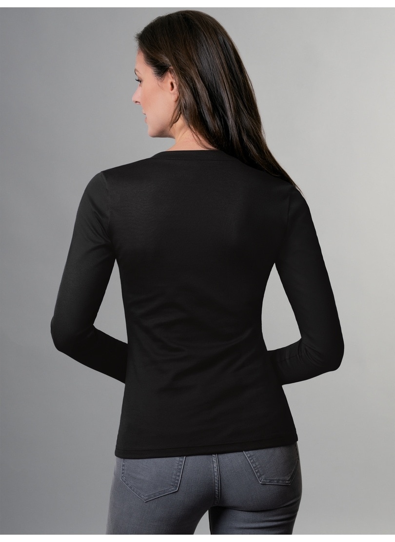 Trigema T-Shirt »TRIGEMA Langarmshirt mit V-Ausschnitt« 1 Stk. tlg.
