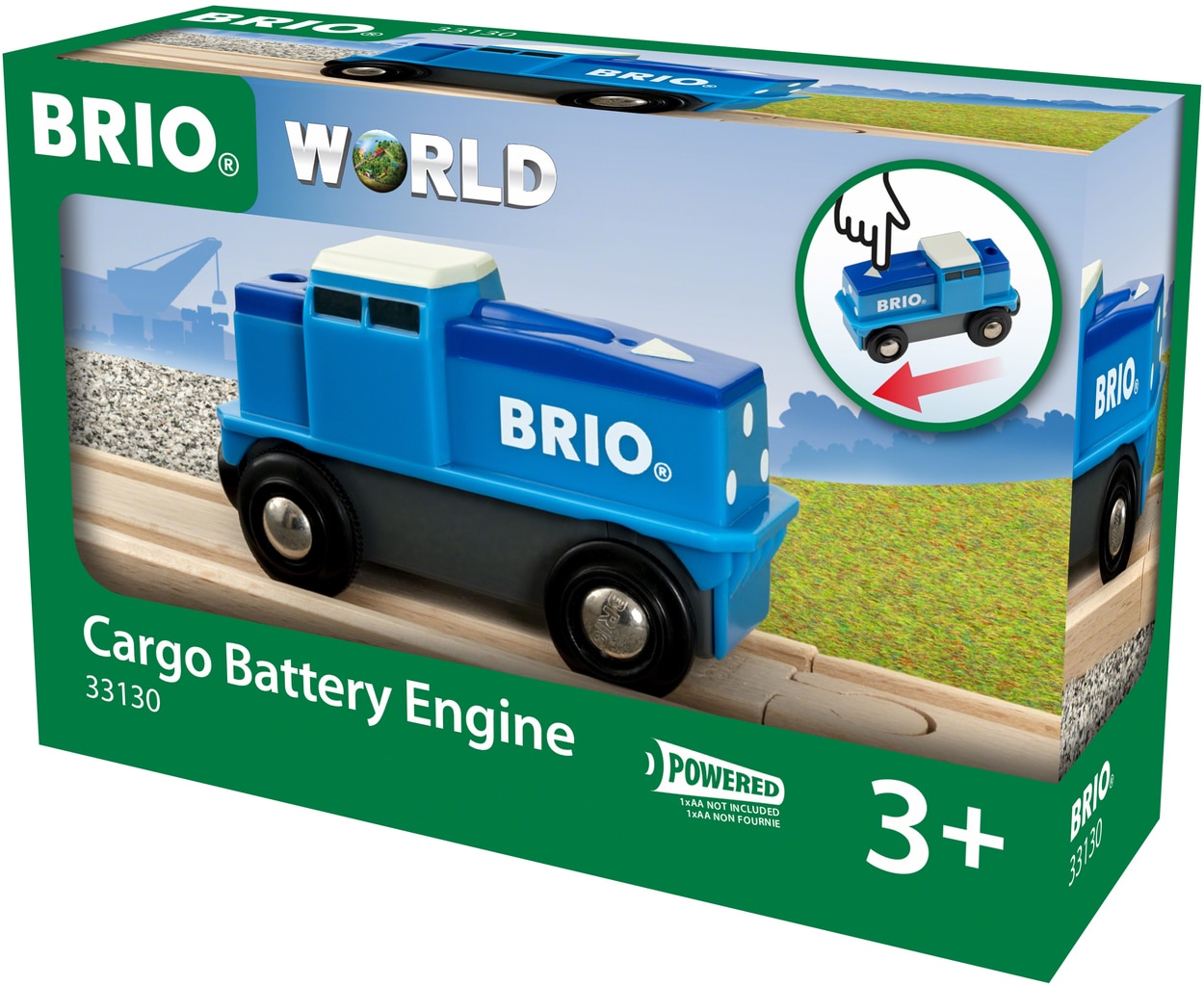 BRIO® Spielzeug-Lokomotive »BRIO® WORLD, Blaue Batterie-Frachtlok«, FSC® - schützt Wald - weltweit