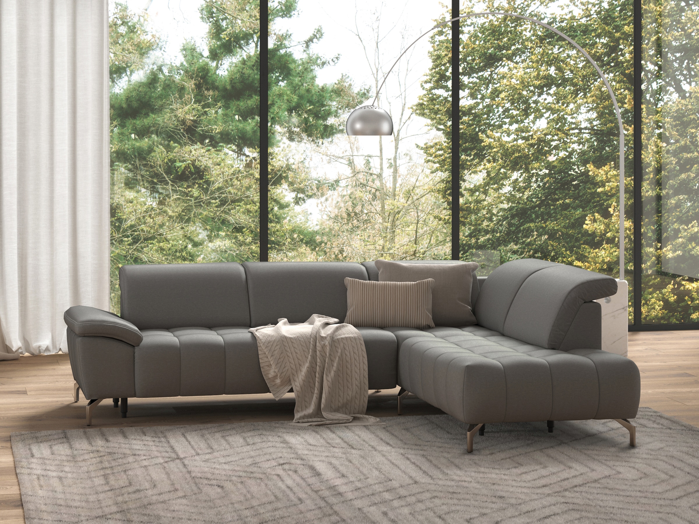 sit&more Ecksofa »Cool L-Form«, wahlweise mit Kopfteilverstellung und Vorziehsitz, motorisch