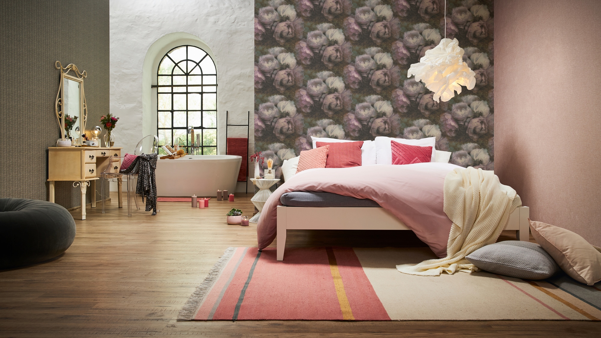 living walls Vliestapete »New Walls Romantic Dream mit romantischen Rosen«, floral-botanisch-Wald, Tapete Blumen Tapeten Wohnzimmer Schlafzimmer Küche modern Design Büro