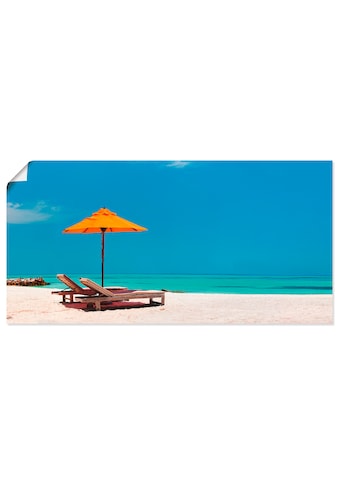 Artland Wandbild »Liegestuhl Sonnenschirm Strand Malediven«, Strand, (1 St.), als... kaufen
