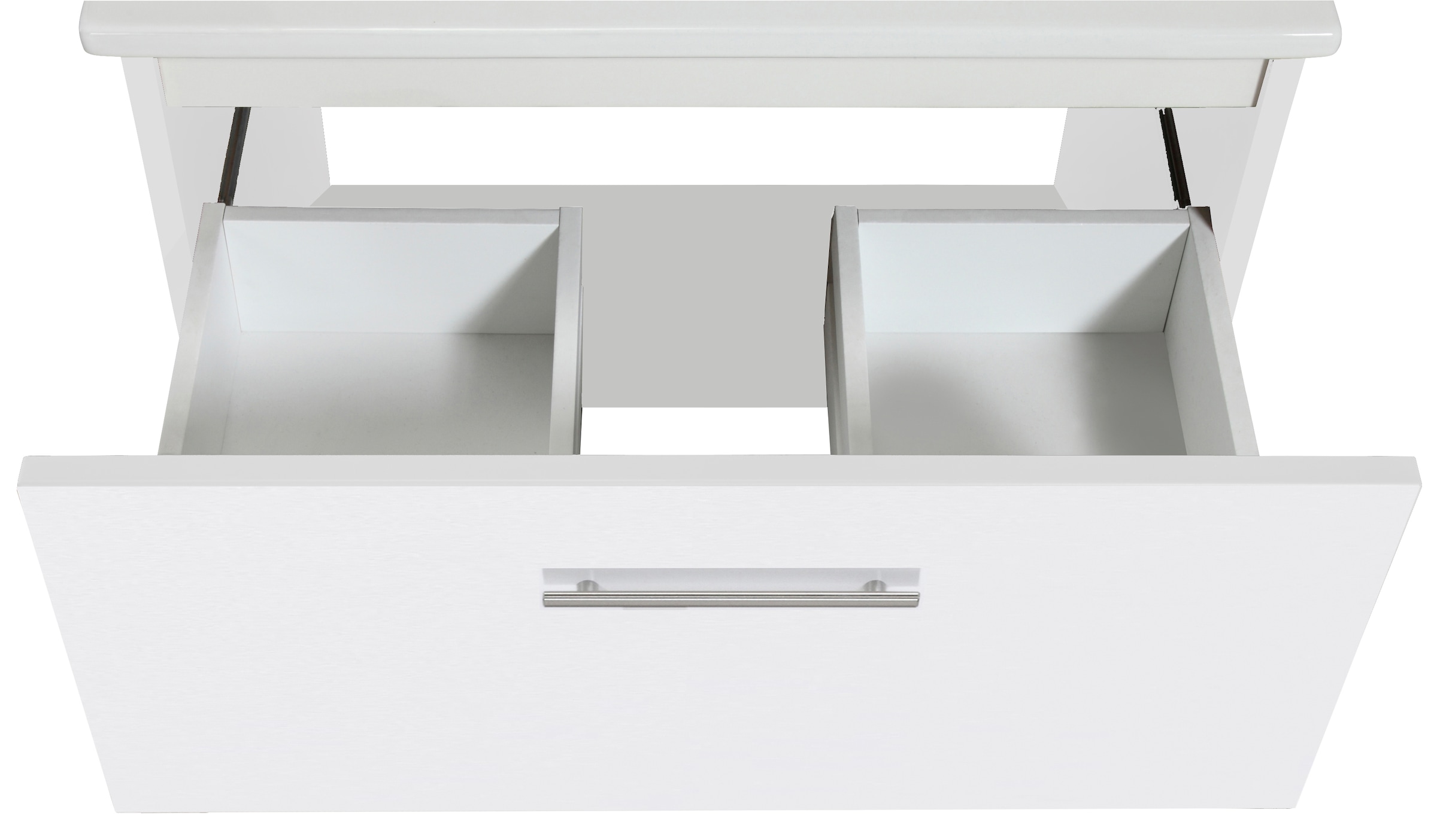 welltime Waschtisch »Trento Light, 60cm, 80cm, 100cm, Keramik-Auflagebecken«, 1 Auzug und 1 offenes Fach