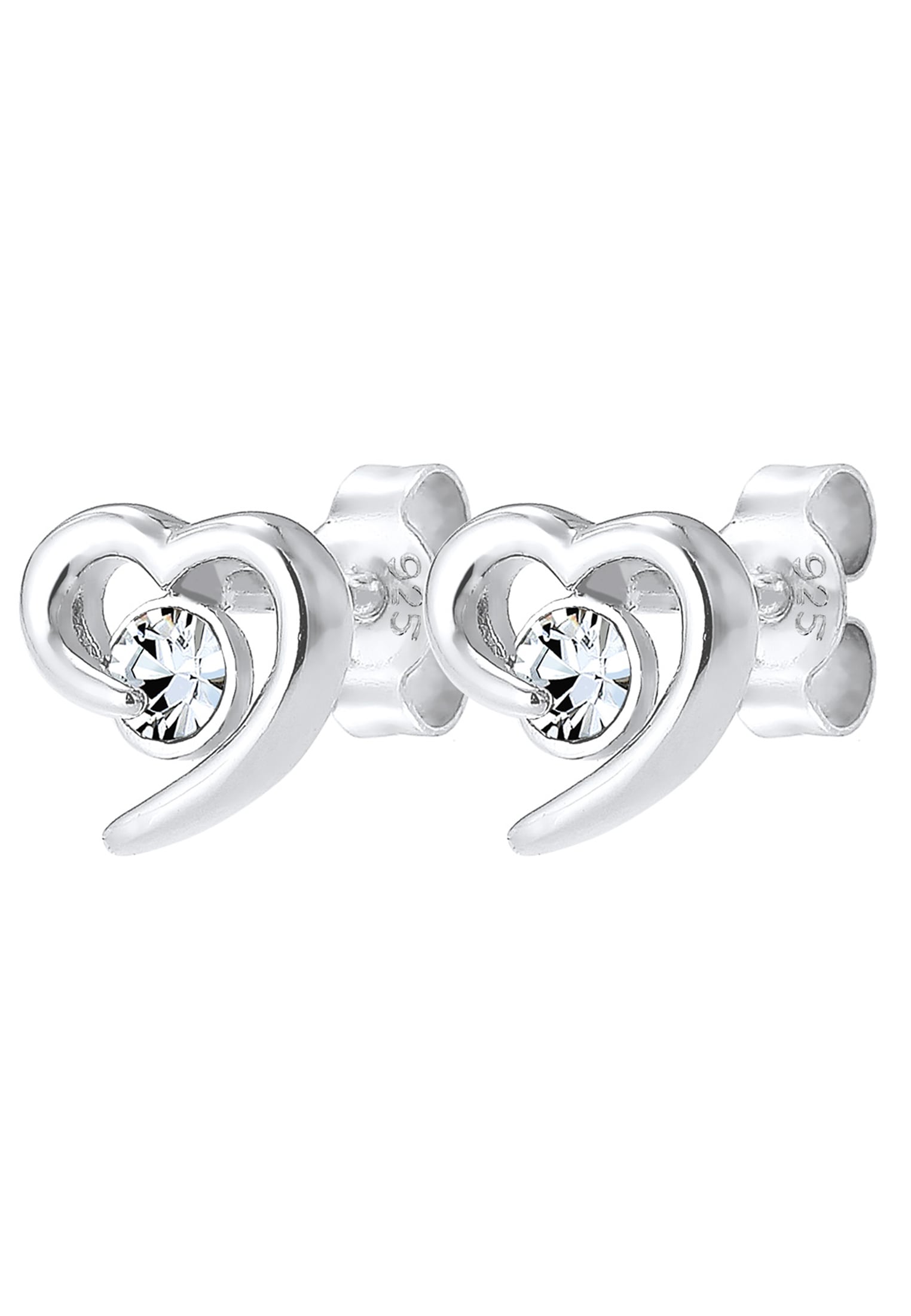 Elli Paar Ohrstecker »Herz Liebe Freunde Kristalle 925 Silber«