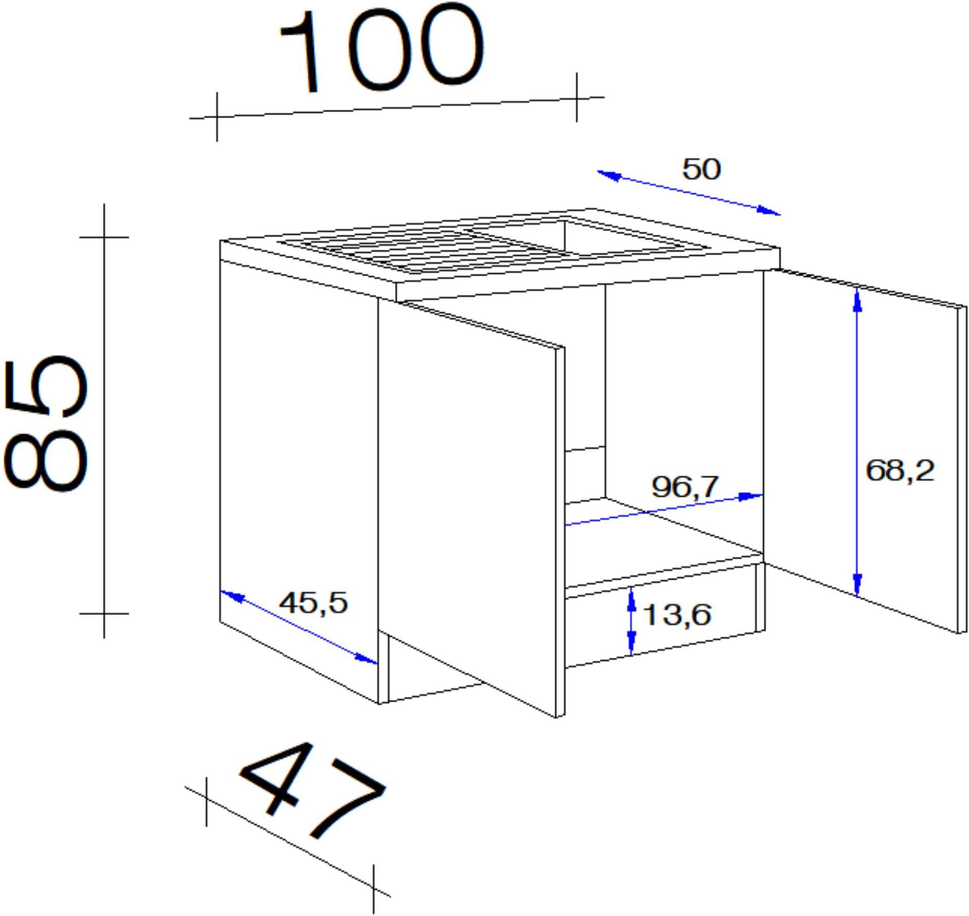 Flex-Well Spülenschrank »Sellin« 2 Stk. tlg. (B x H x T) 100 x 85 x 50 cm, mit viel Stauraum