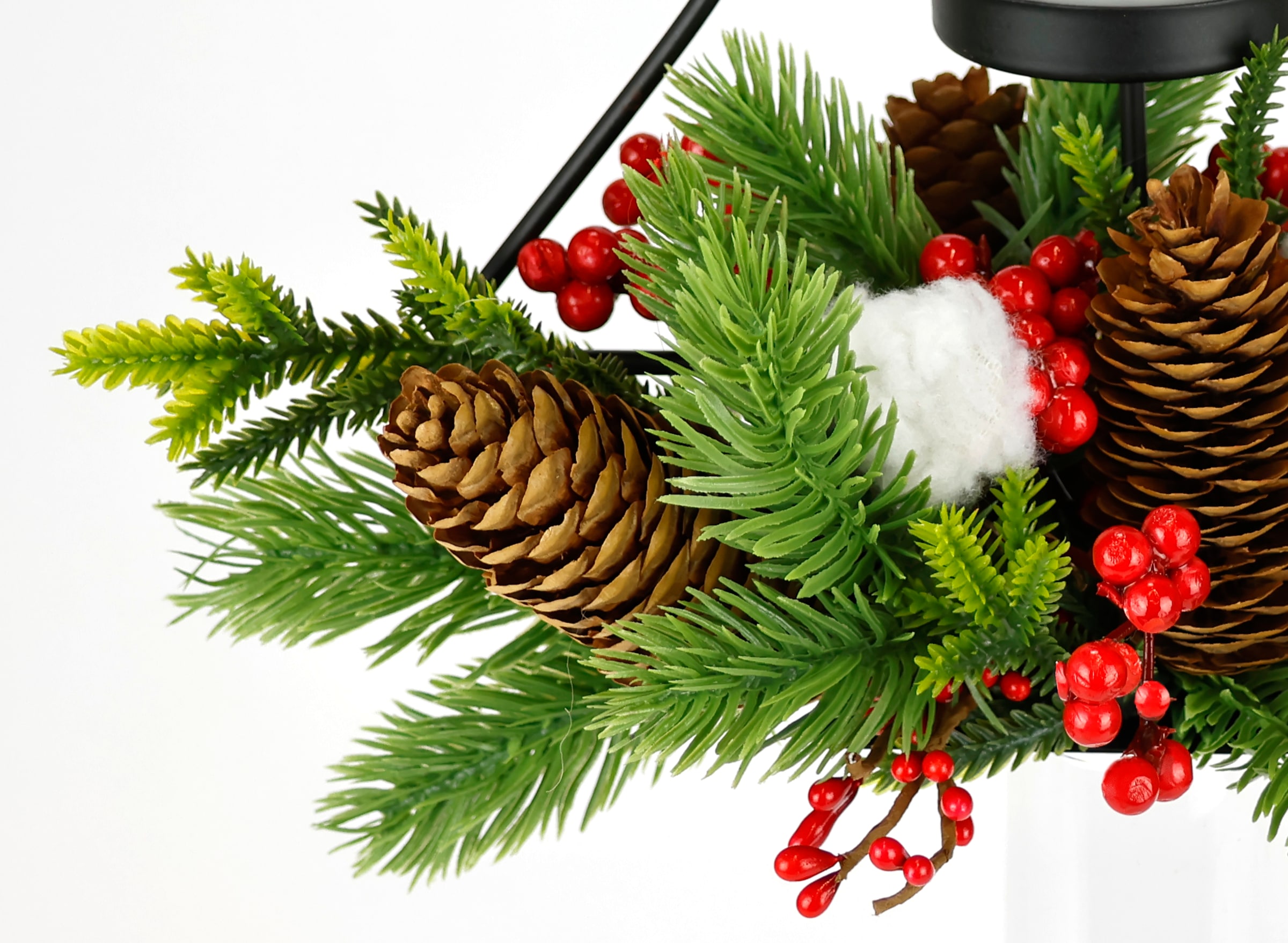 I.GE.A. Teelichthalter »Dekofigur Metall-Tannenbaum mit Glaseinsatz«, (1 St.), Tannenzweige Zapfen Kerzenhalter Dekolicht Weihnachtsdeko Windlicht