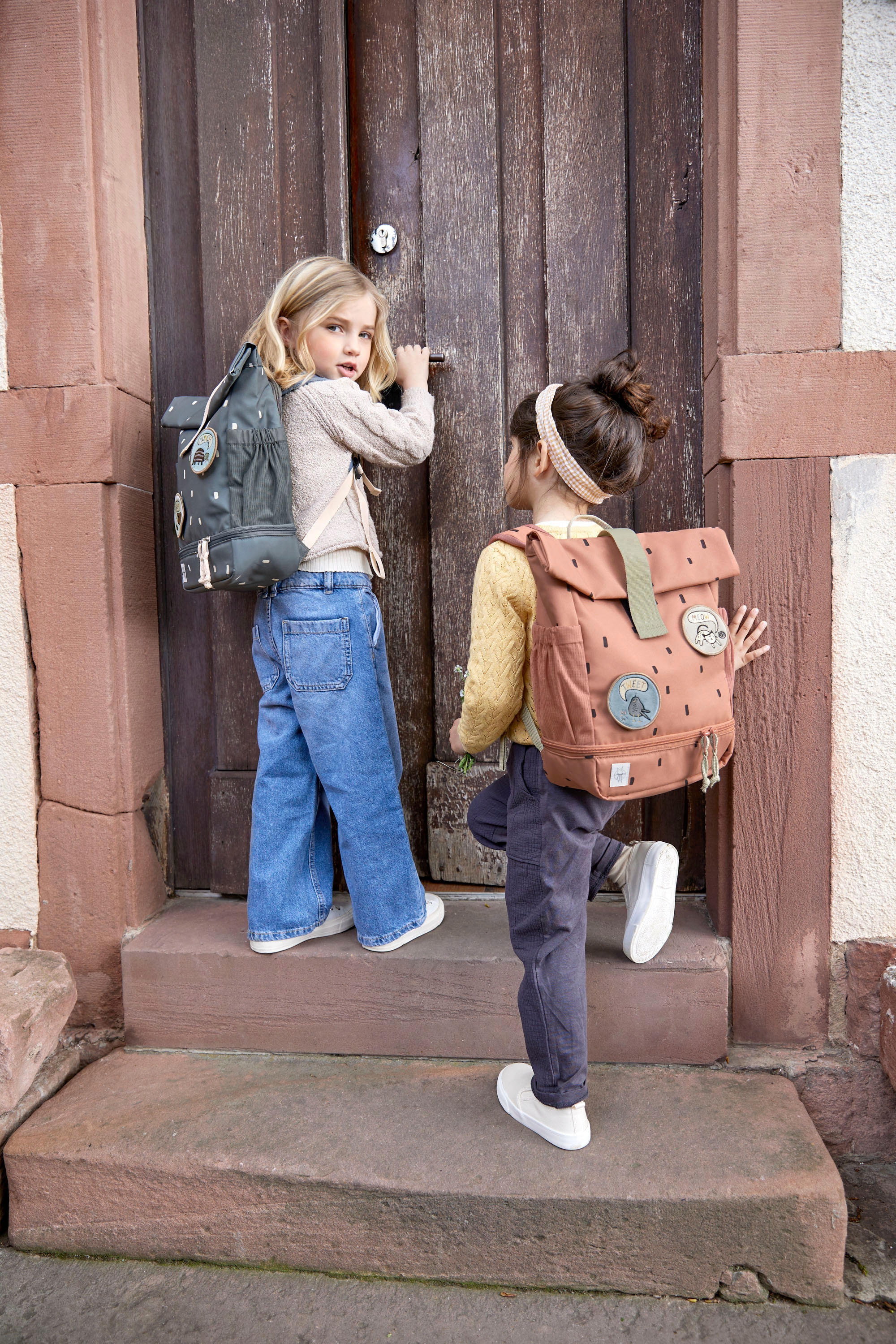 LÄSSIG Kinderrucksack »Happy Prints, Mini Rolltop, Midnight Blue«, Reflektoren