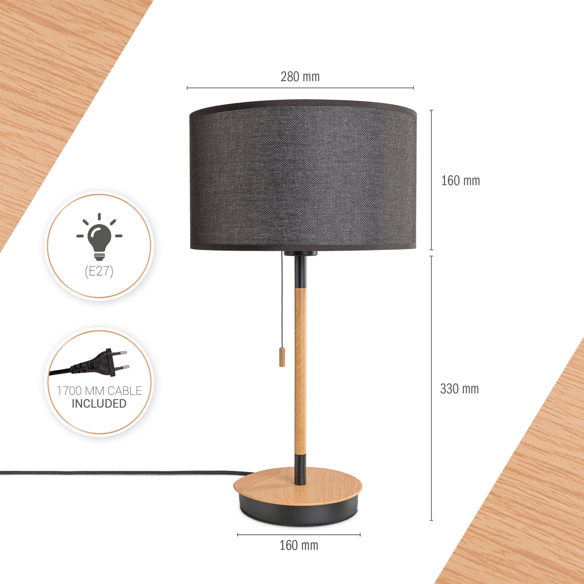 Paco Home Tischleuchte »EK CA UNI COLOR«, Leuchtmittel E27   ohne Leuchtmit günstig online kaufen
