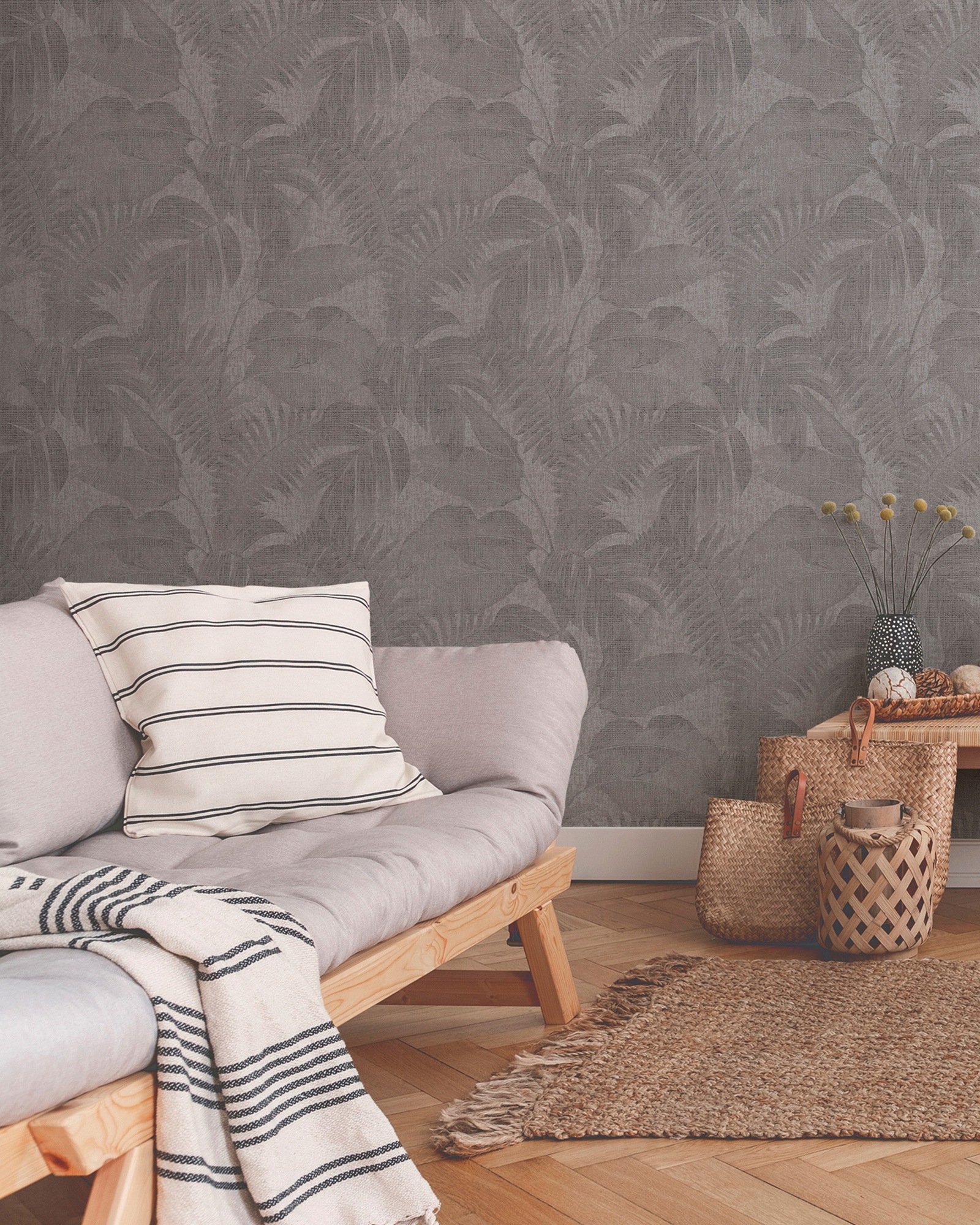 living walls Vliestapete »New Walls Cosy & Relax mit Palmenblättern«, floral-botanisch-Wald, Palmentapete Tapete Dschungel Tapeten Wohnzimmer Schlafzimmer Küche