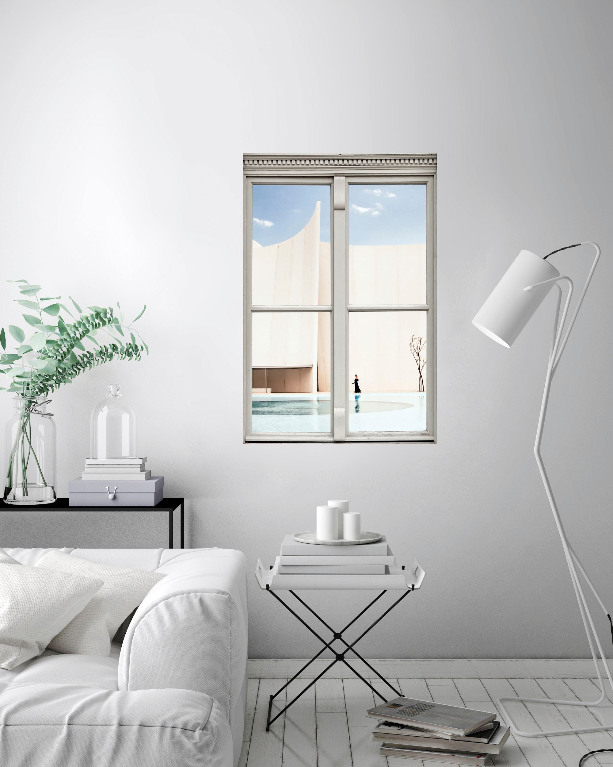 queence Wandsticker »Pool«, Wandsticker, Wandbild, selbstklebend, 3D, Fenster