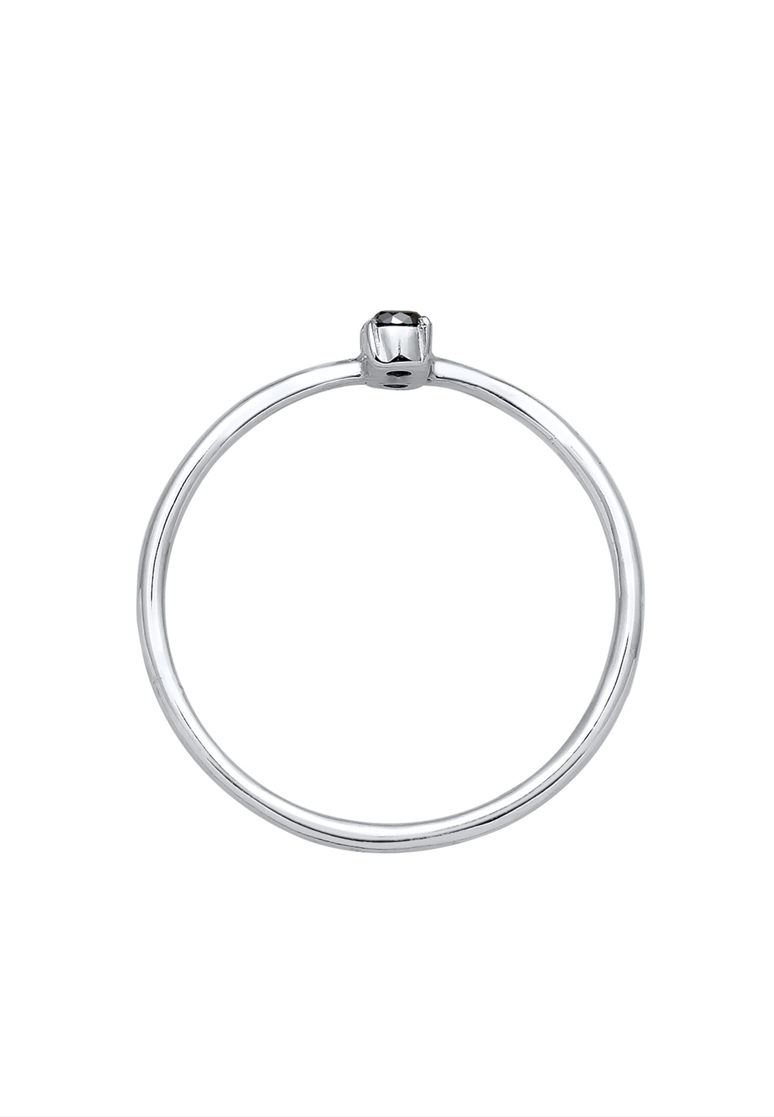 Elli DIAMONDS Verlobungsring »Bi-Color Schwarzer Diamant (0.06 ct.) 925 Silber«