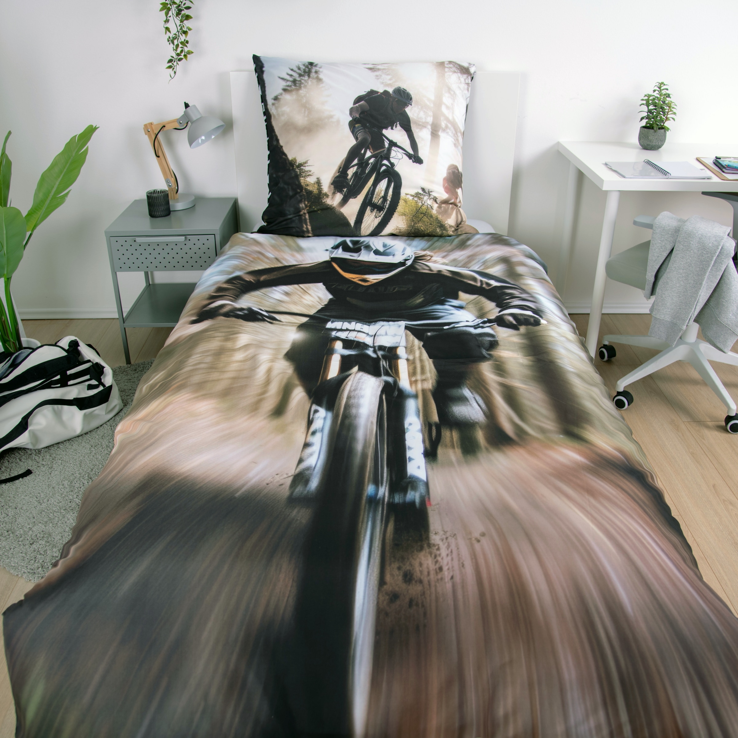 Herding Young Collection Wendebettwäsche »Young Collection Mountainbike« 2 Stk. tlg. mit Motocross Design