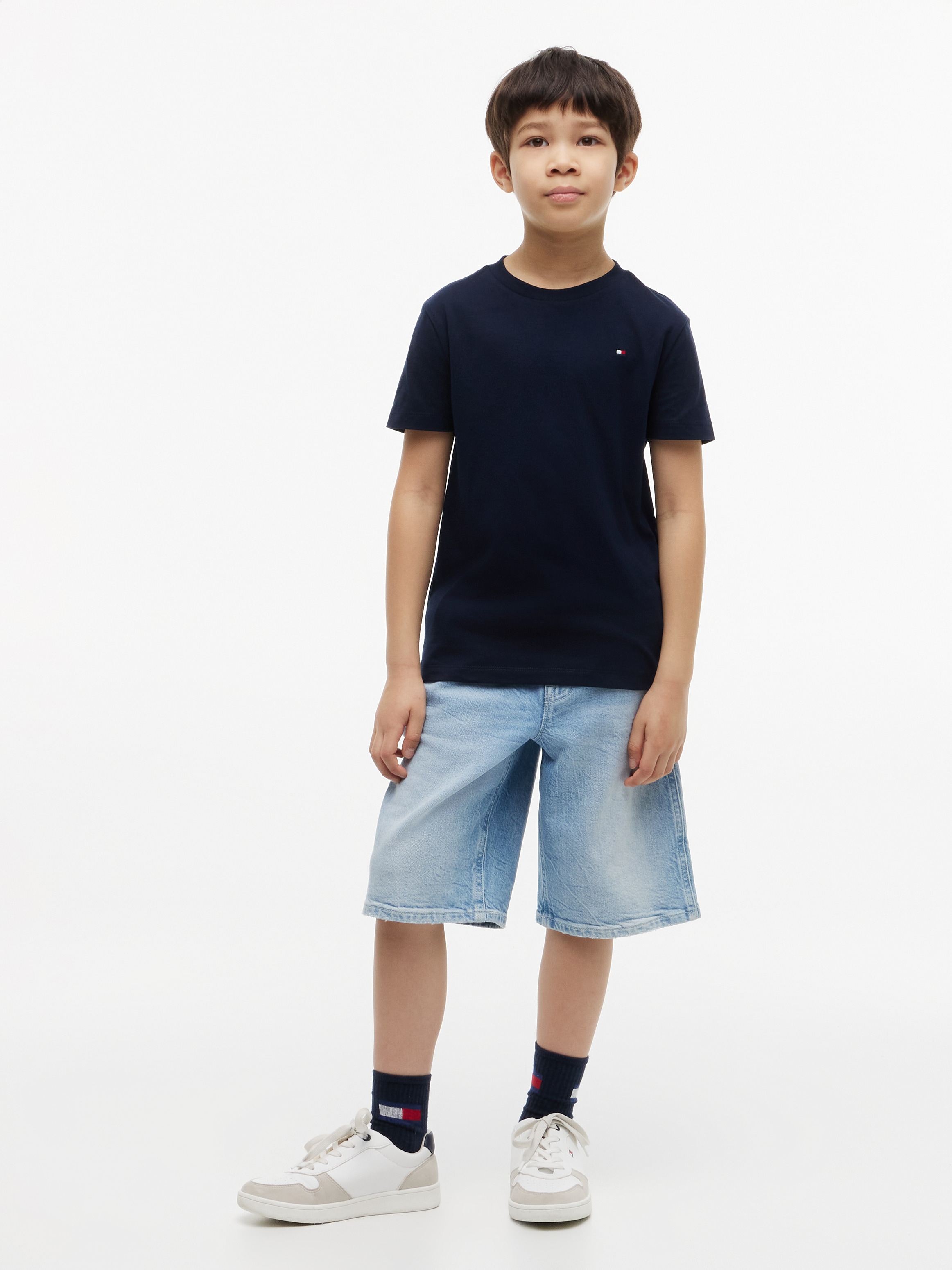 Tommy Hilfiger T-Shirt Rundhalsausschnitt, Regular Fit, Kinder bis 16 Jahre, reine Baumwolle