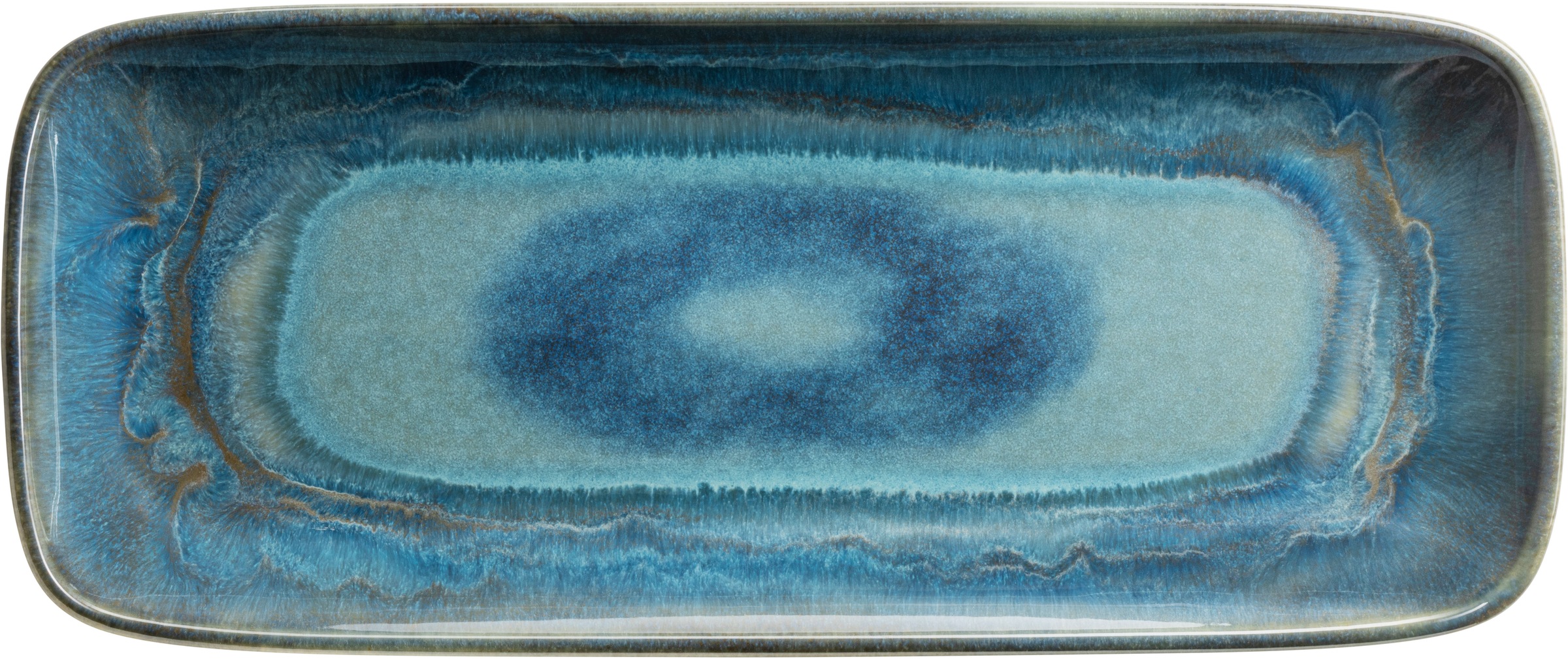 gipfelstück Servierplatte »Tiefer See« Scandi-Style, glänzende Reaktivglasur, jedes Stück ein Unikat