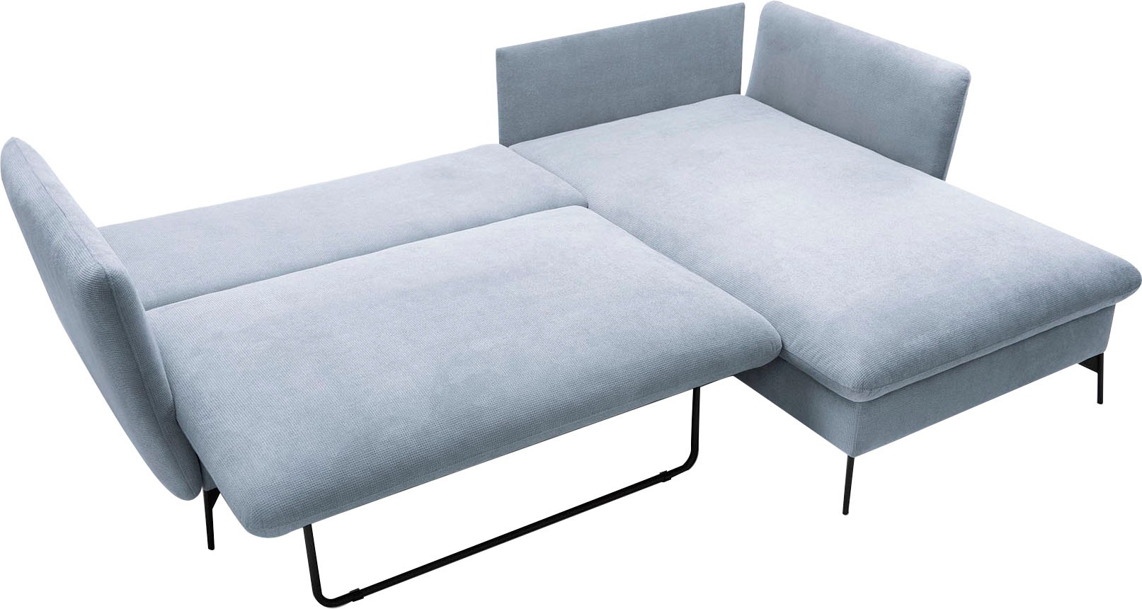 andas Ecksofa »LIVORNO,258 cm, L-Form,«, Schlaffunktion u. Bettkasten (139/224cm), Samt, Struktur, Webstoff