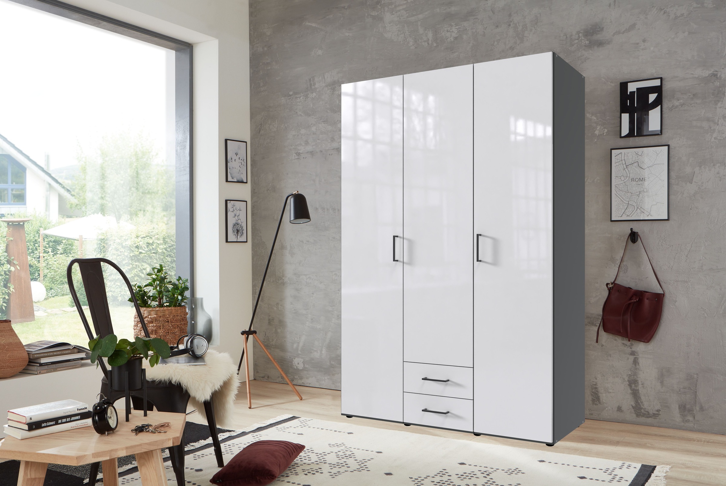 Wimex Drehtürenschrank »Mugano«, (mit langen oder kurzen Griffen aus Metall günstig online kaufen