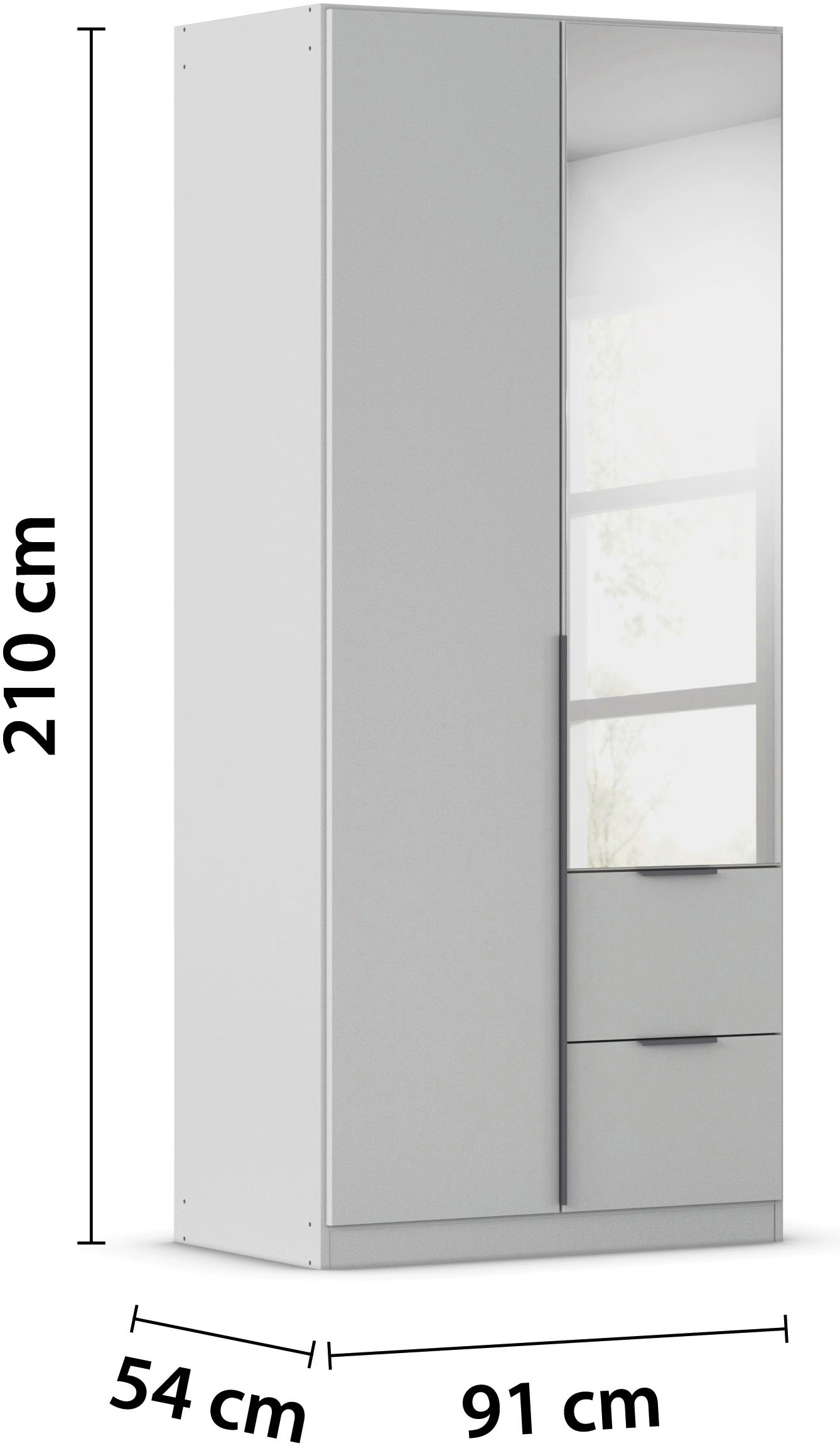 rauch Drehtürenschrank »Kleiderschrank Schrank Garderobe AGORDO mit Dekor- oder Hochglanzfront«, (in zwei Griff-Farben mit Dekor- oder Hochglanzfront), mit Außenschubkästen, in 6 Breiten und 2 Höhen MADE IN GERMANY