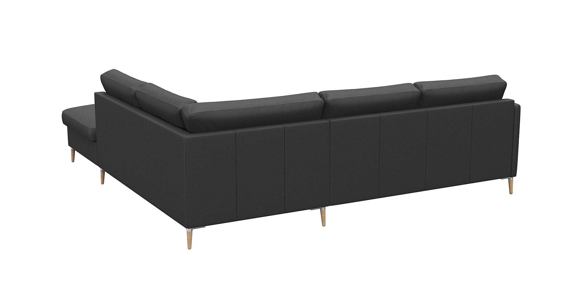 FLEXLUX Ecksofa »Fiore, L-Form, super bequem durch Kaltschaum im Sitz«, schmale Armlehnen, Füße Alu/Eiche, B/T 234/225 cm