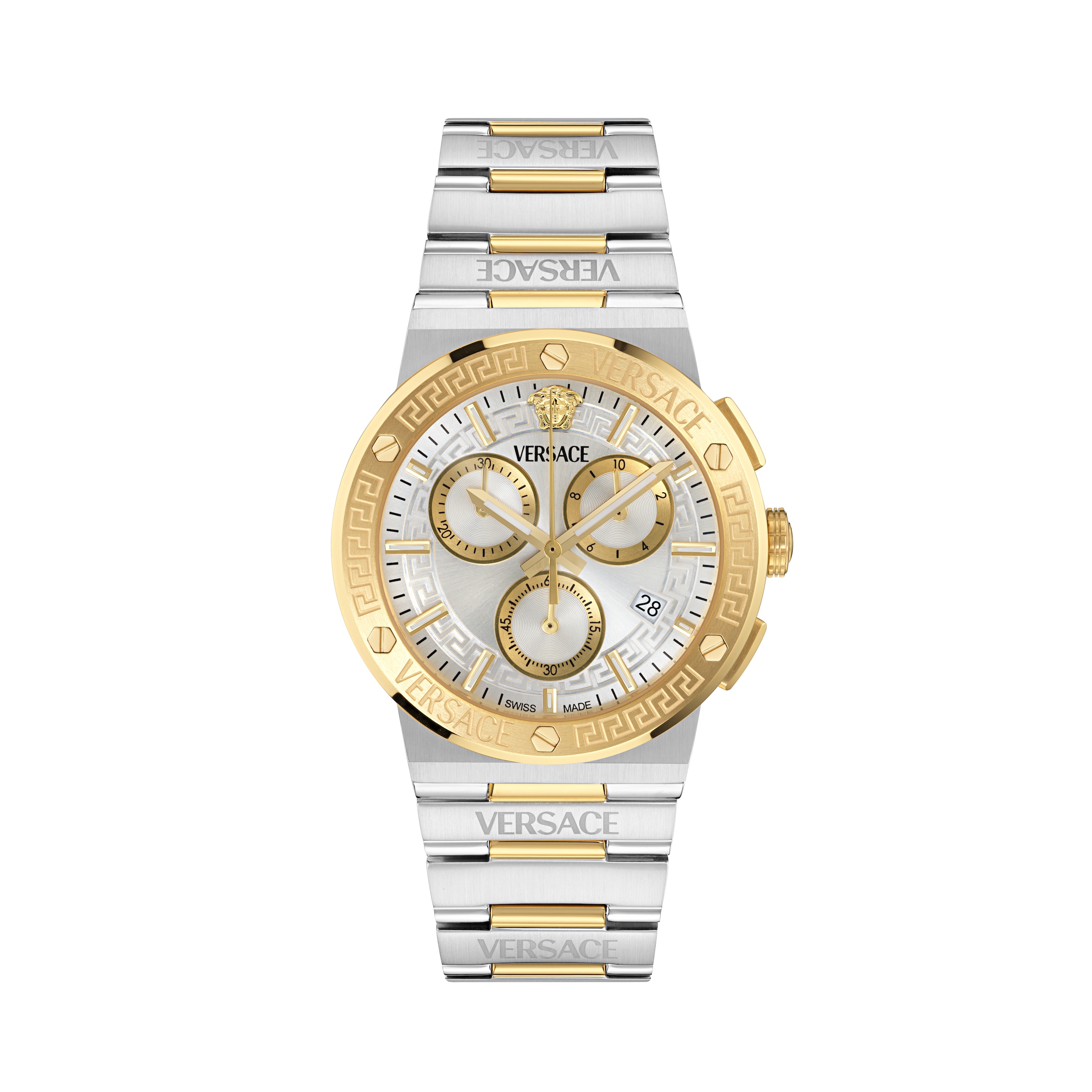 Versace Chronograph »GRECA LOGO CHRONO RESTYLE« Quarzuhr, Armbanduhr, Damenuhr, Herrenuhr, Swiss Made