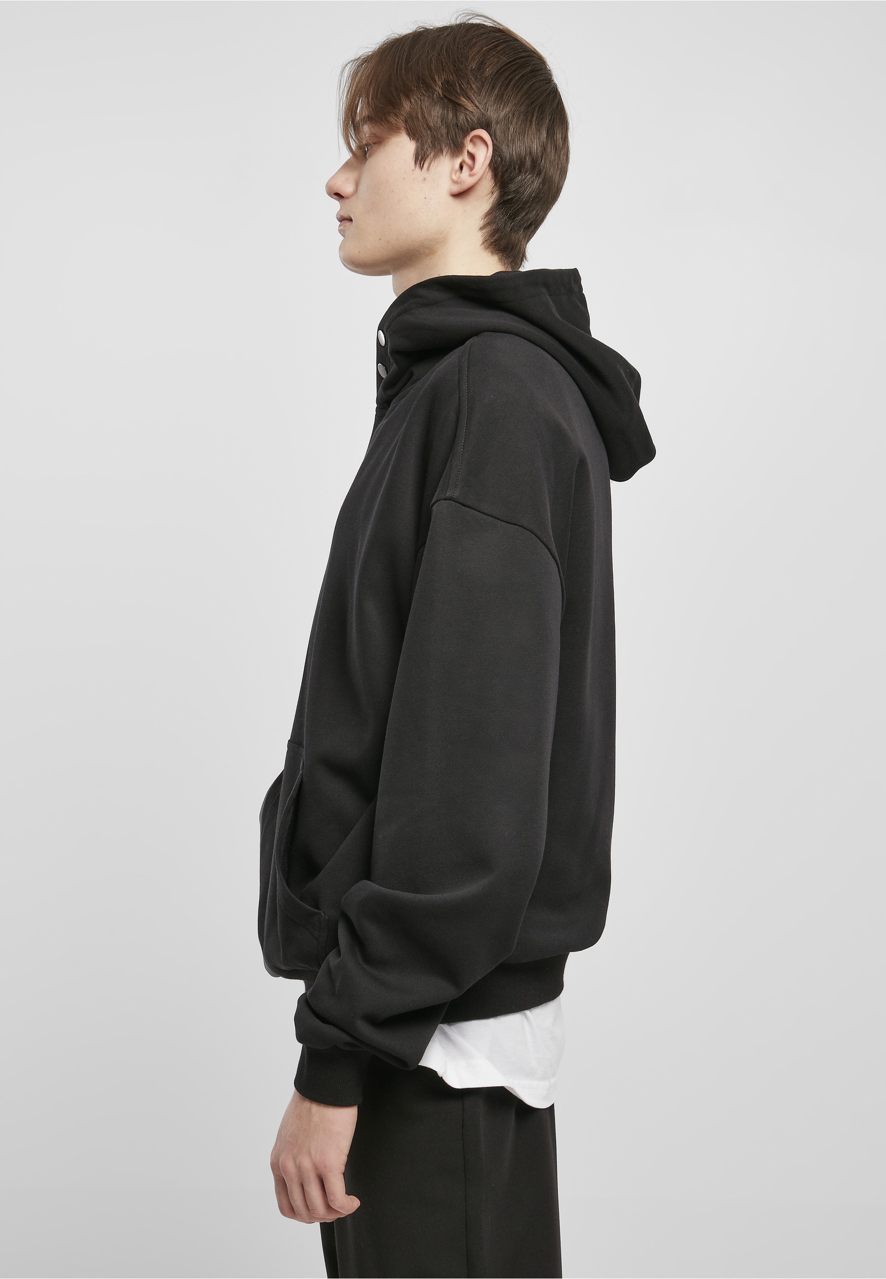 URBAN CLASSICS Rundhalspullover »Urban Classics Herren Snap Hoody« 1 Stk.