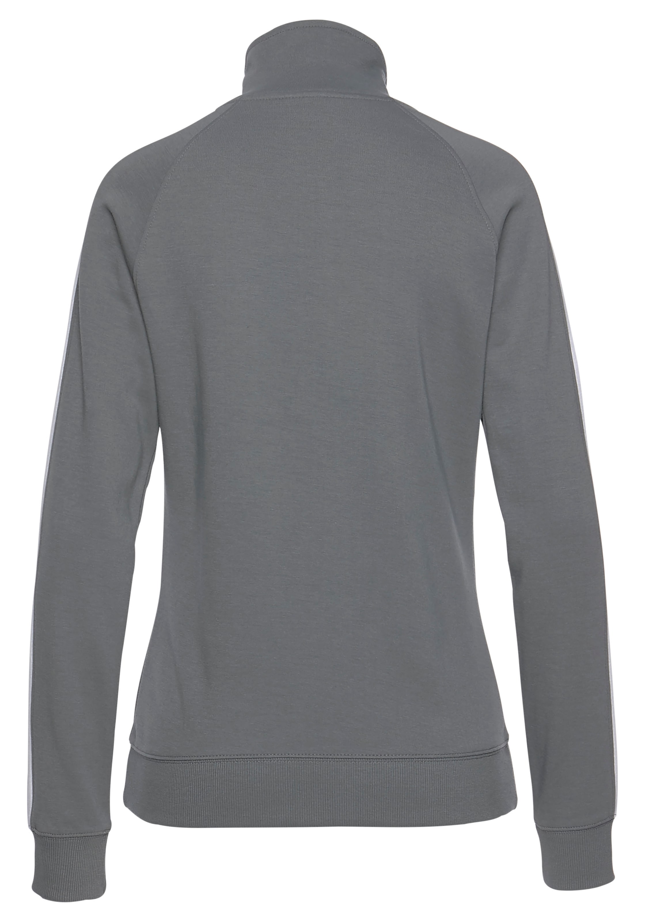 Bench. Loungewear Sweatjacke, mit Seitenstreifen und Stehkragen, Loungewear