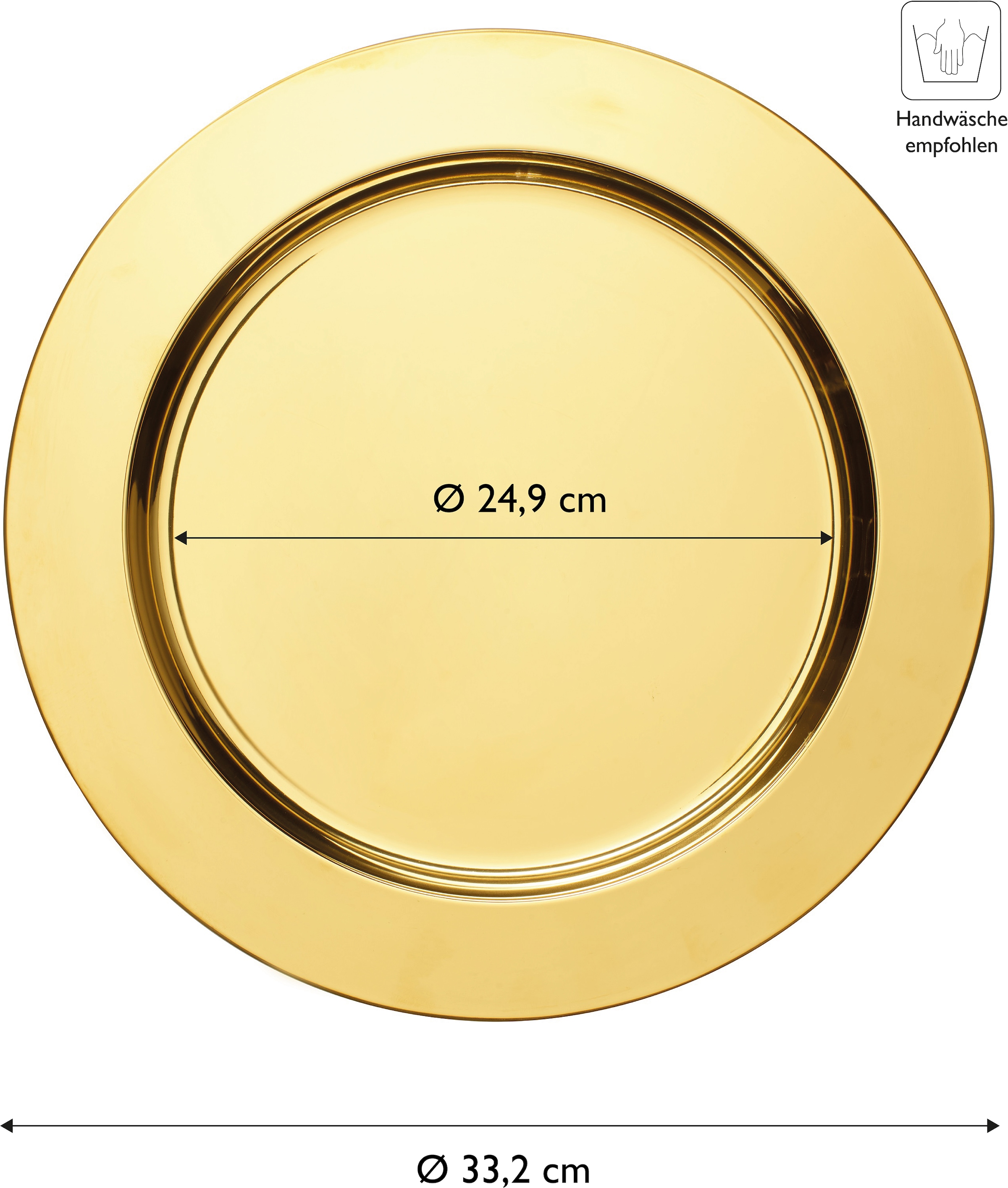 ECHTWERK Platzteller »Shiny«, (Set, 2 tlg.), Servierteller Set aus hochwertigem Edelstahl, Dekoteller, Ø 33,2 cm