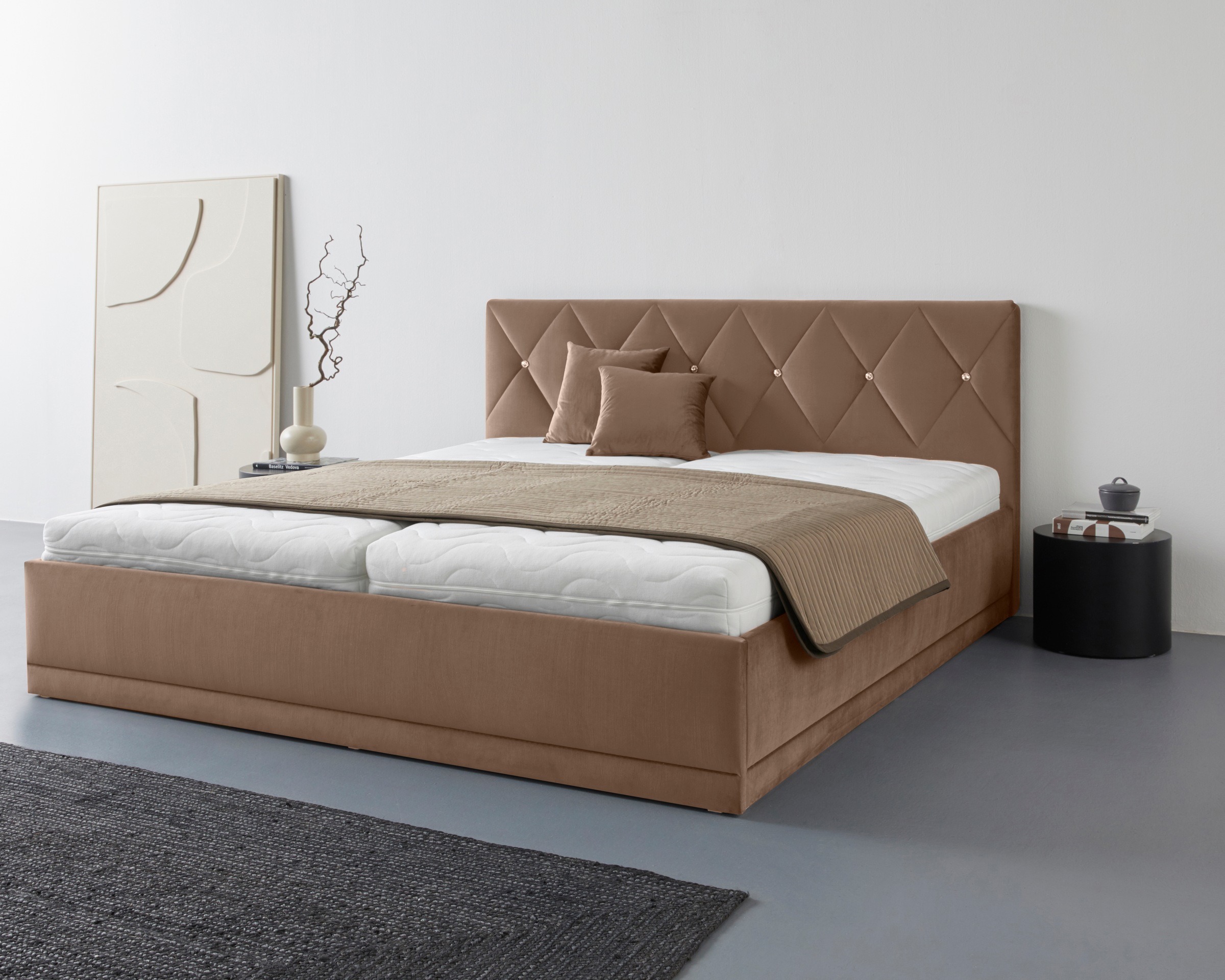 Westfalia Schlafkomfort Polsterbett "Adamas" auch mit Bettkasten, Knopfheft günstig online kaufen