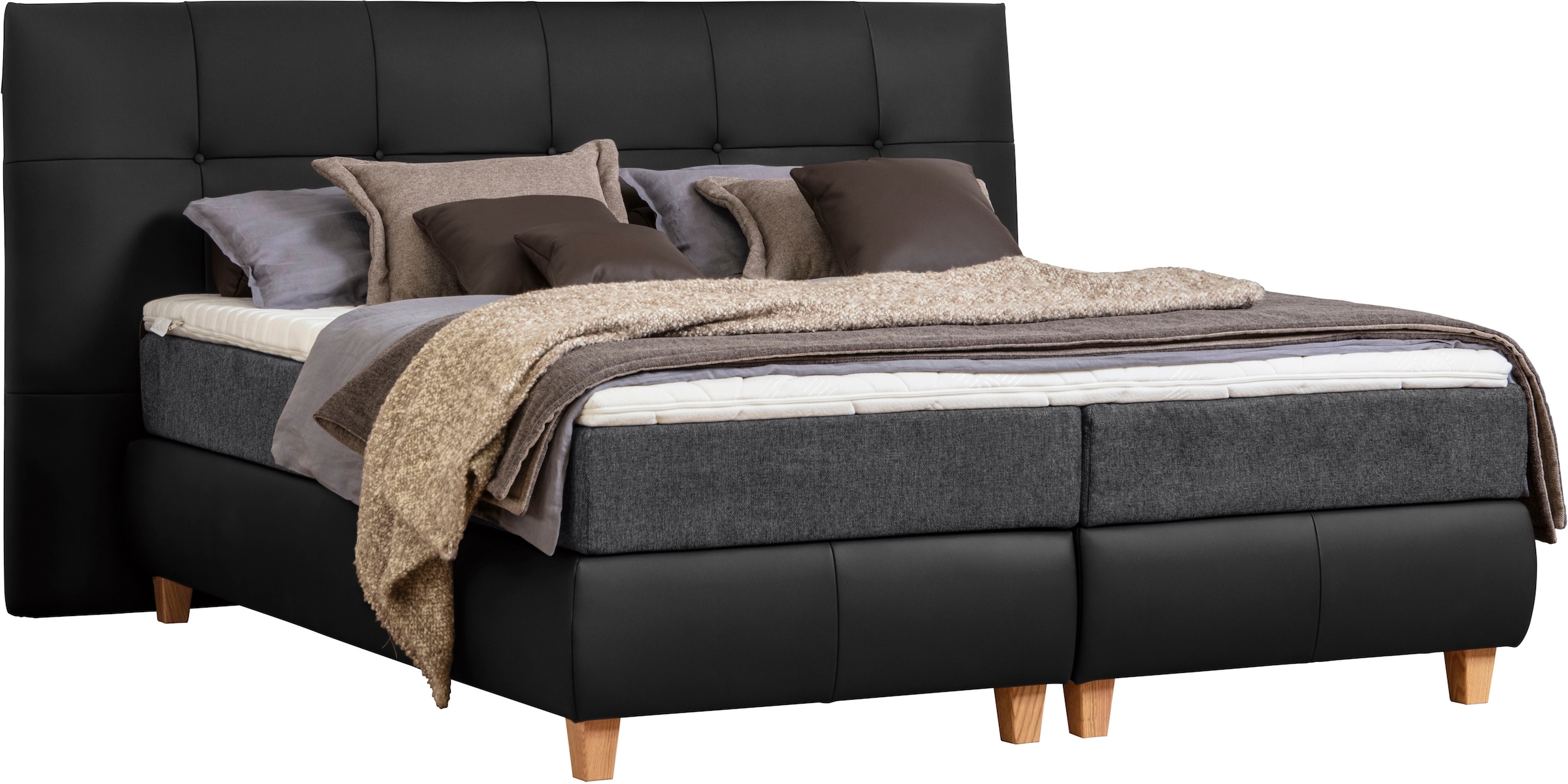 alina Boxspringbett »Luella«, ADA trendline Boxspringbett, inkl. Matratze und Viscoschaum-Topper