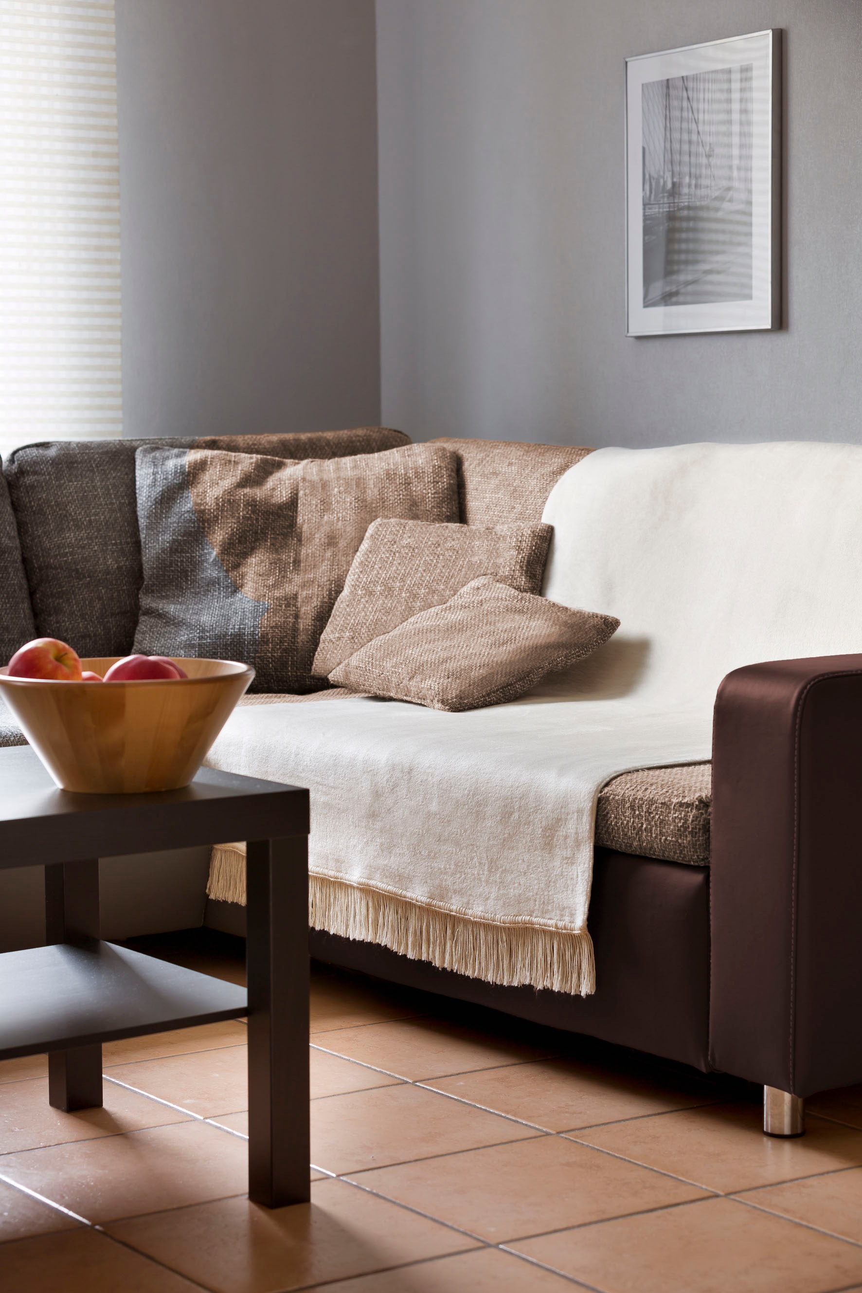 Biederlack Sofaschoner »Cotton Cover«, mit Fransen versehen