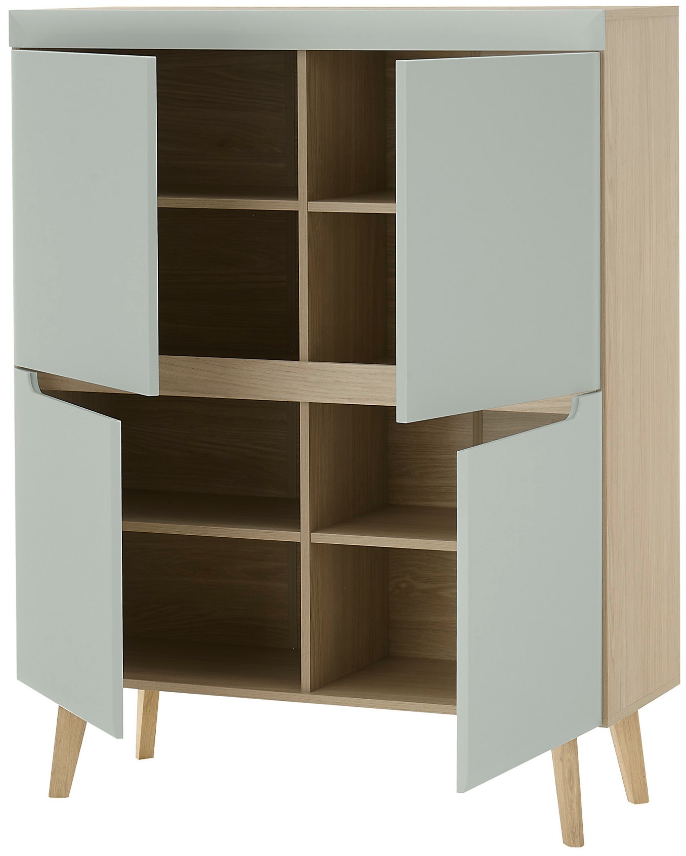 INOSIGN Wohnwand »Torge, Anbauwand, Schrankwand, Mediawand, Wohnzimmer-Set«, (Set, 4 St.), enthält 1 Vitrine, 1 Lowboard, 1 Highboard + 1 Wandboard, 360 cm breit