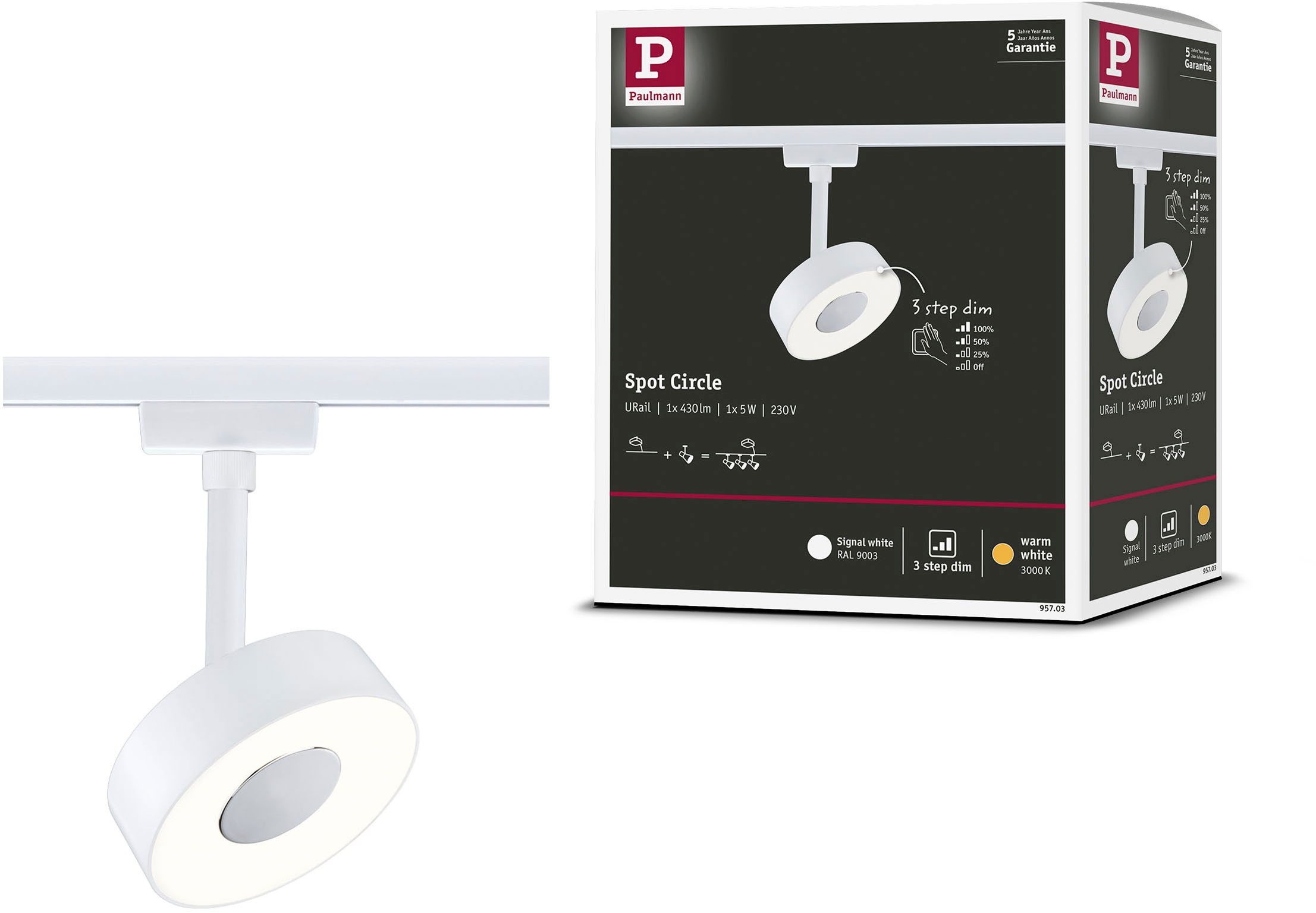Paulmann Schienensystem-Leuchten »URail LED Schienenspot 3-Step-Dim Circle günstig online kaufen
