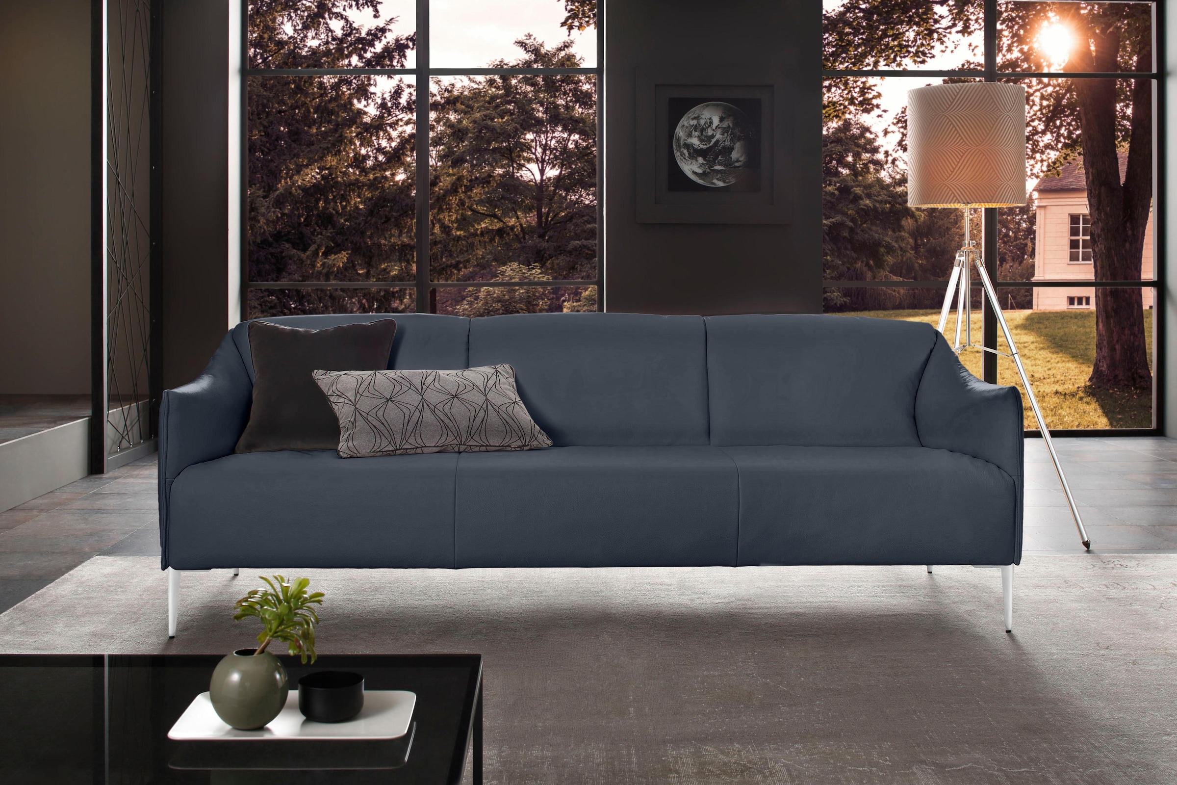 W.SCHILLIG 3-Sitzer »sally«, mit Metallfüßen in Chrom glänzend, Breite 224 cm
