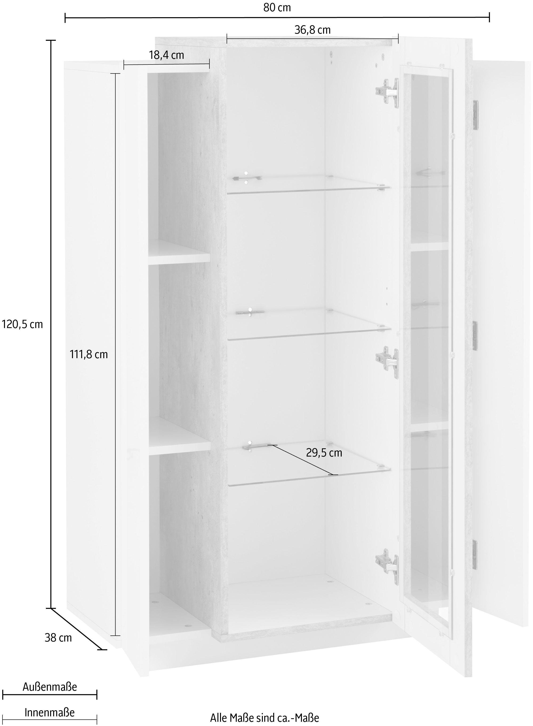 »Coro«, ca. Höhe cm Vitrine auf Tecnos kaufen 120,5 Rechnung