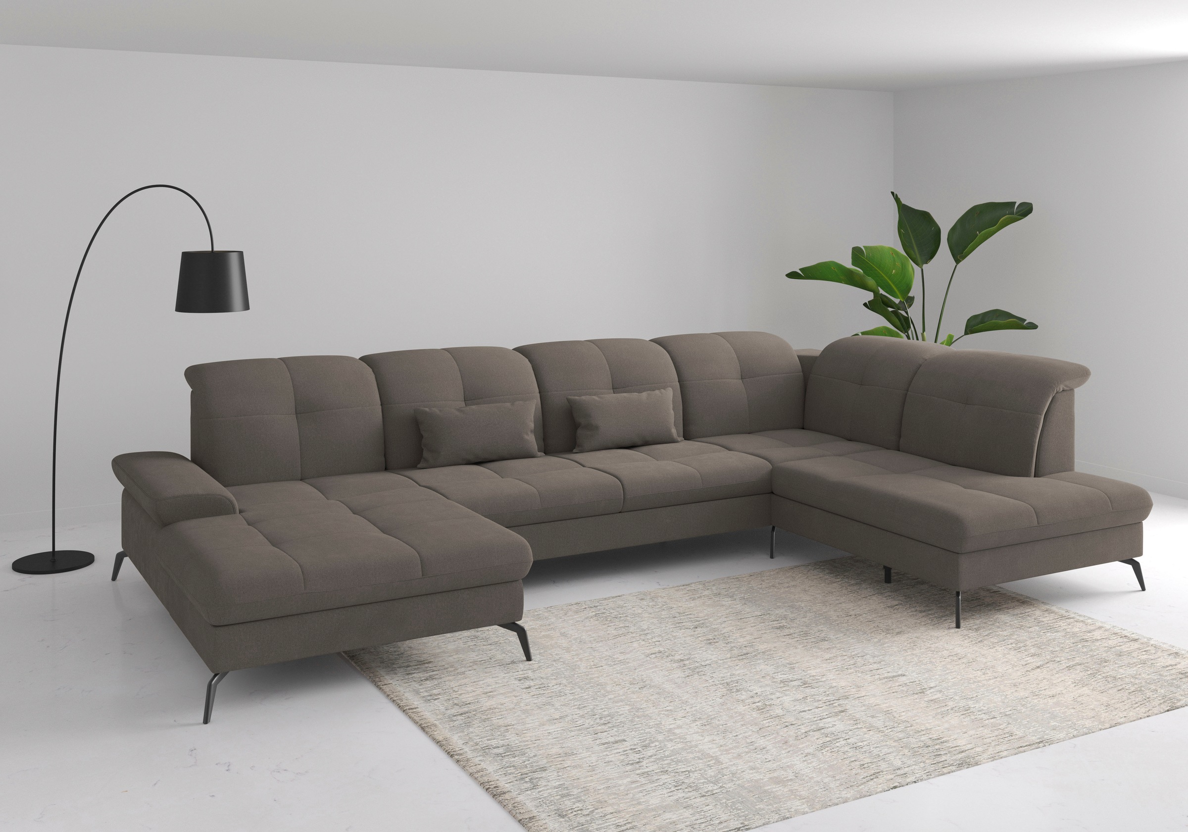 sit&more Wohnlandschaft "Amica, U-Form, inkl. Sitztiefenverstellung und Arm günstig online kaufen
