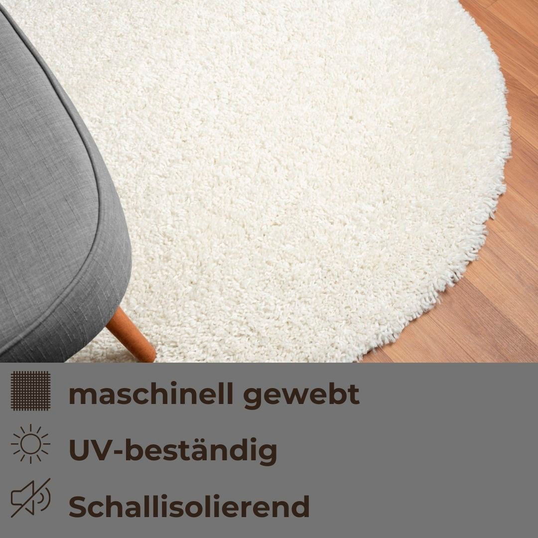 my home Hochflor-Teppich »Banji«, rund, 37 mm Höhe, Uni Farben, weich und flauschig, auch als rechteckig erhältlich