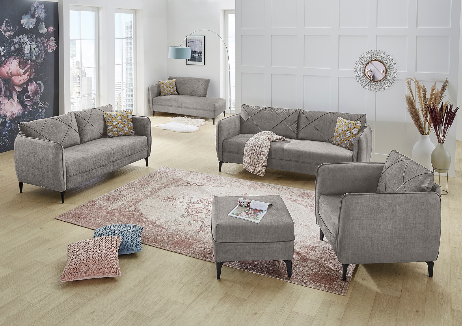 Jockenhöfer Gruppe 2,5-Sitzer "Novara, B: 177 cm" mit attraktiver Steppung, günstig online kaufen