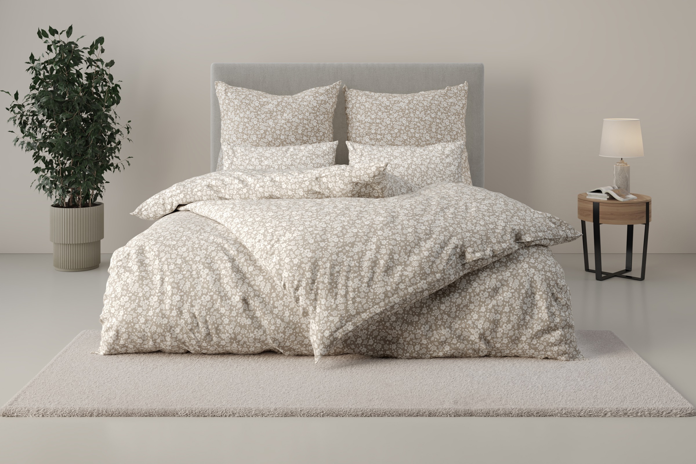 my home Bettwäsche »Mariby« 2 Stk. tlg. mit feinem Blümchen Design, skandin günstig online kaufen