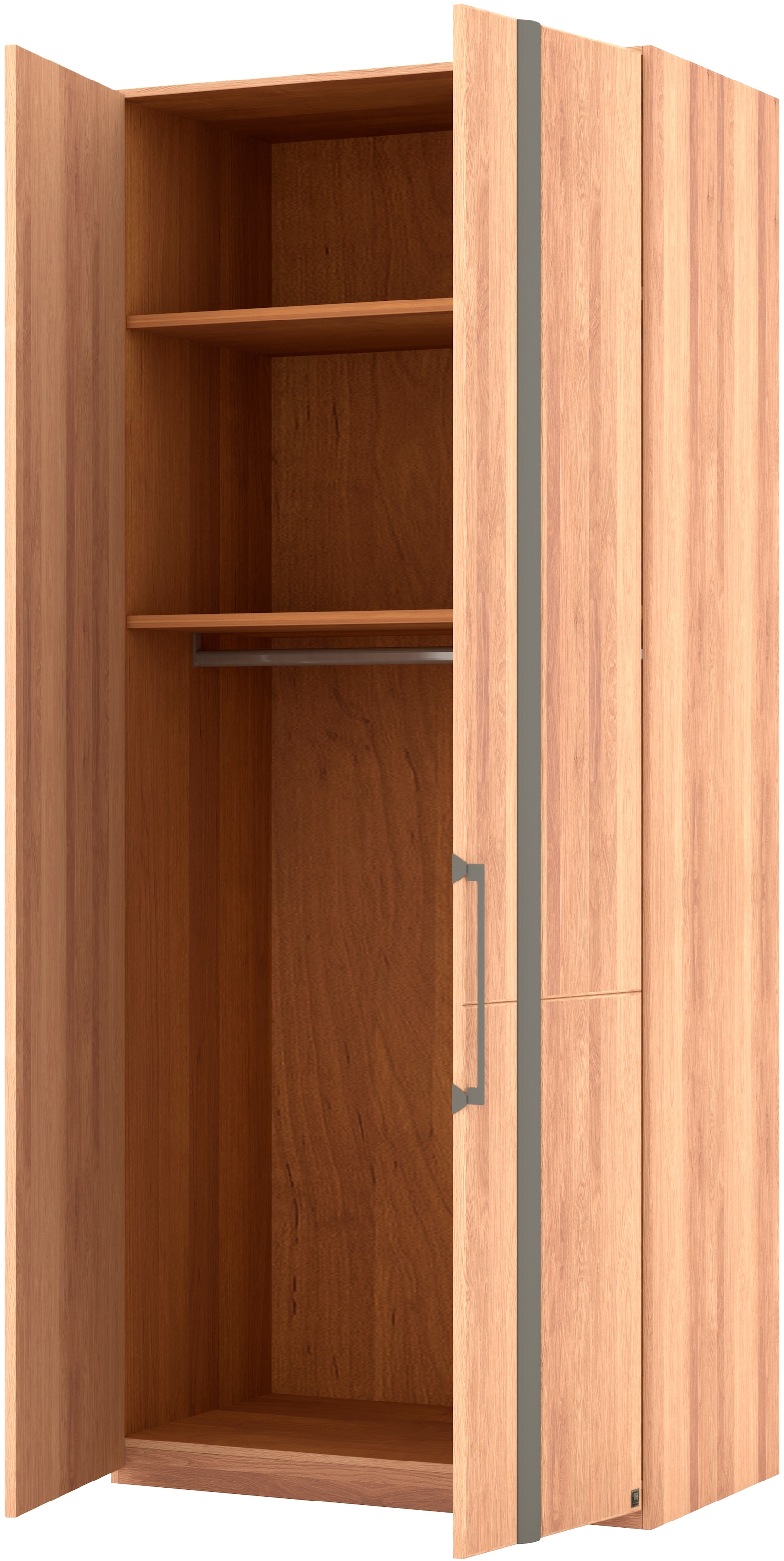 Musterring Drehtürenschrank »Sorrent, Kleiderschrank, Schrank, teilmassiv Eiche«, (mit Türdämpfern, in 5 Breiten & 2 Höhen, extra Böden, MADE IN GERMANY), Türen Eiche massiv oder als Parsol-Bronze-Spiegel, verschiedene Maße