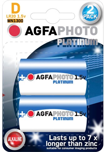 AgfaPhoto Batterie »Platinum«, LR20, 1,5 V, (2 St.) kaufen