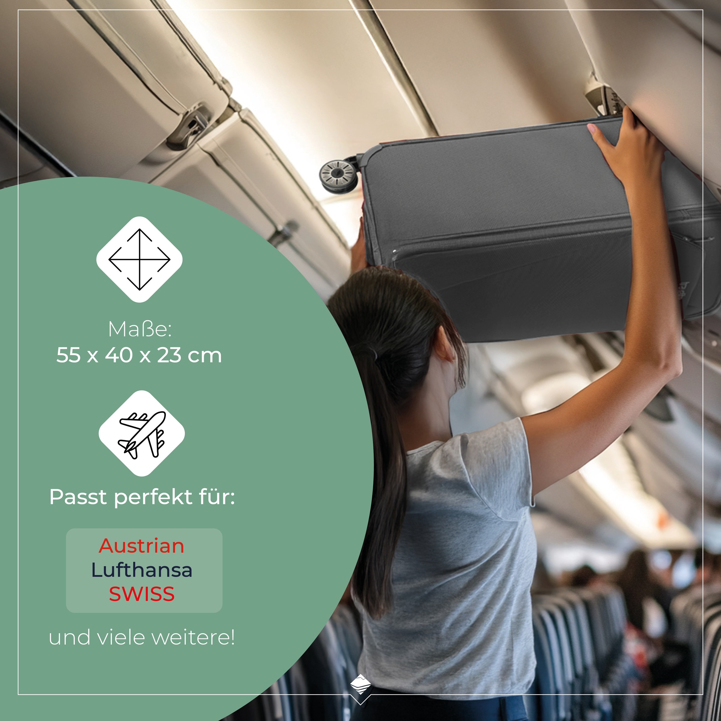 travelite Handgepäck-Trolley »JETPACK Max 4 Cabin, konzip. für Lufthansa, Austrian Airlines & Swiss«, 4 Rollen, Weichgepäck-Koffer Handgepäck für die meisten gängigen Airlines
